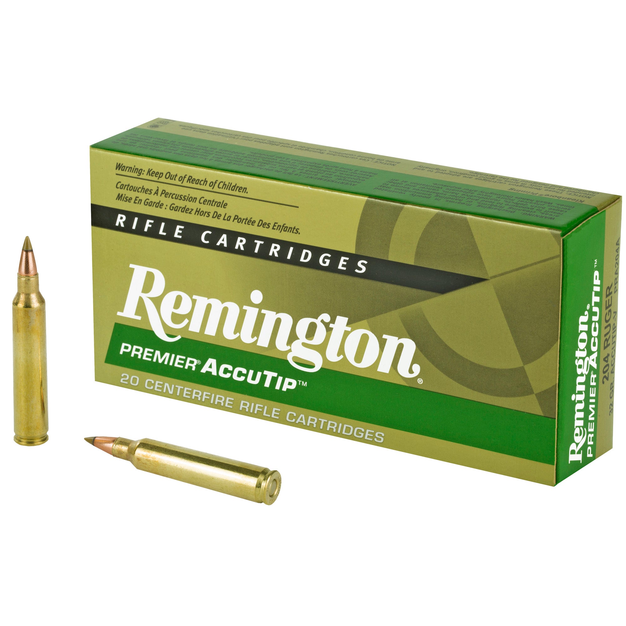 Remington Premier AccuTip-V 204 Ruger 32 Grain Varmint Bullet - Pack of 20