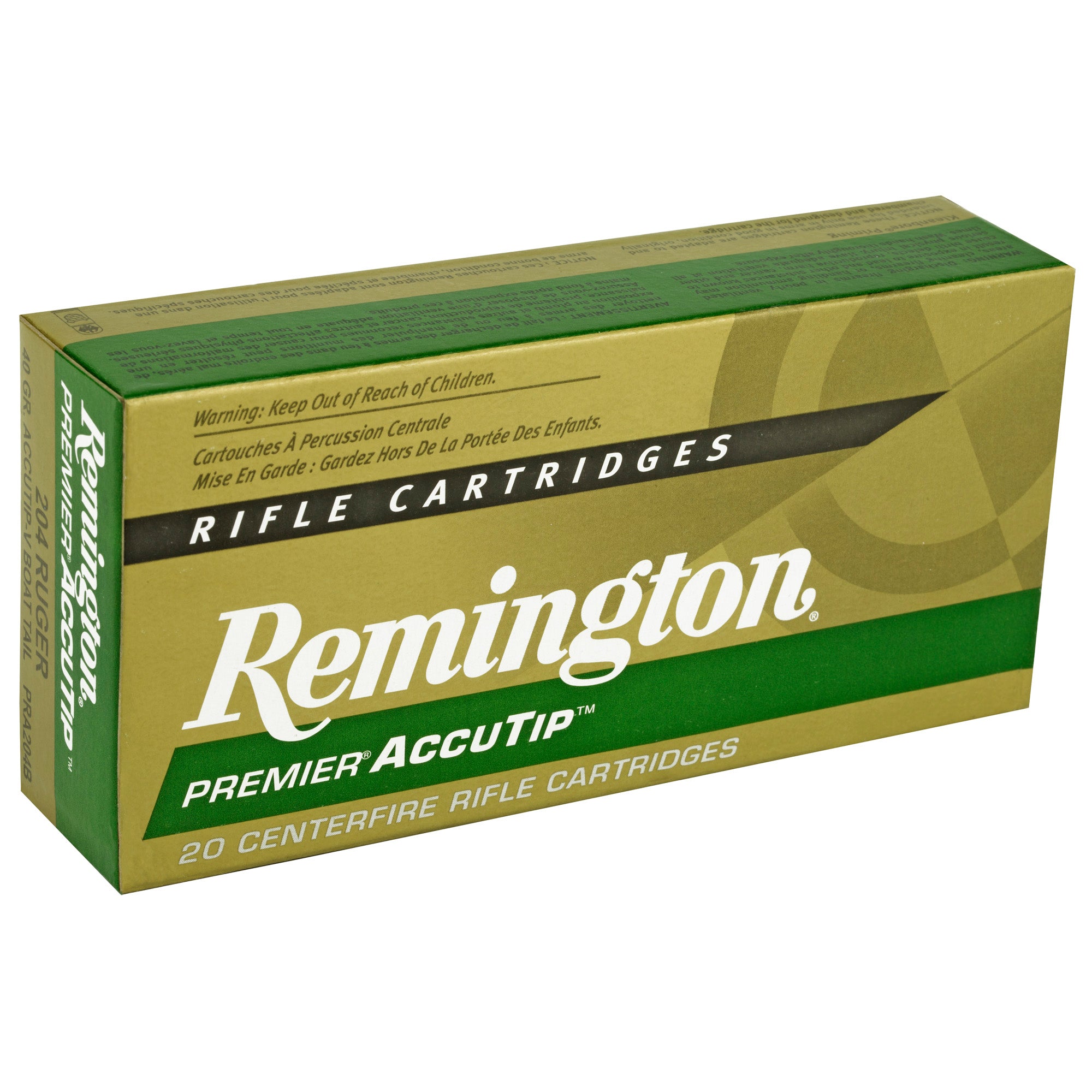 Remington Premier AccuTip V .204 Ruger 40-Grain Varmint Bullet (20 Rounds per Box)