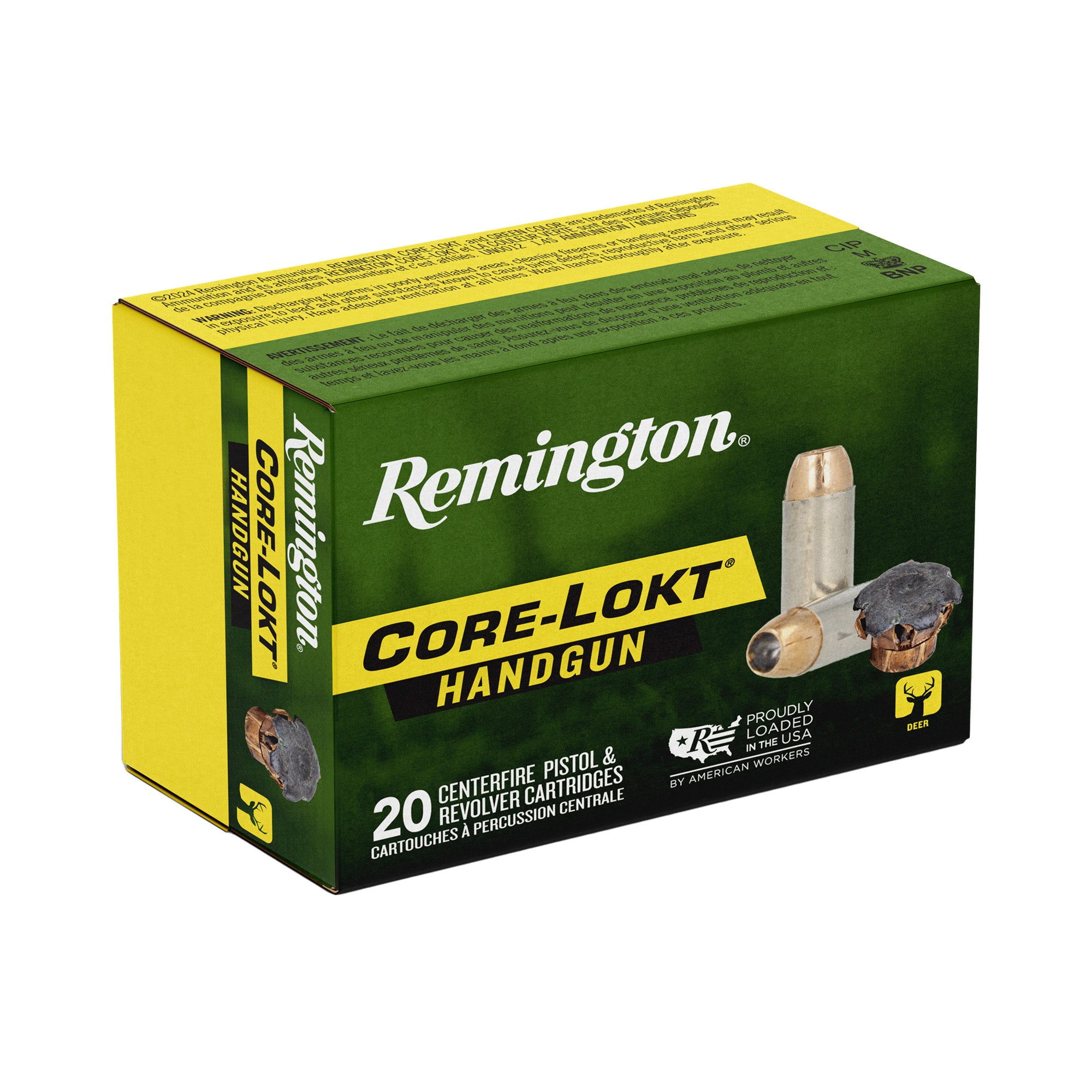 Remington Core-Lokt Handgun 44 Magnum Hollow Point Ammo – 240 Grain, 20 Rounds per Box