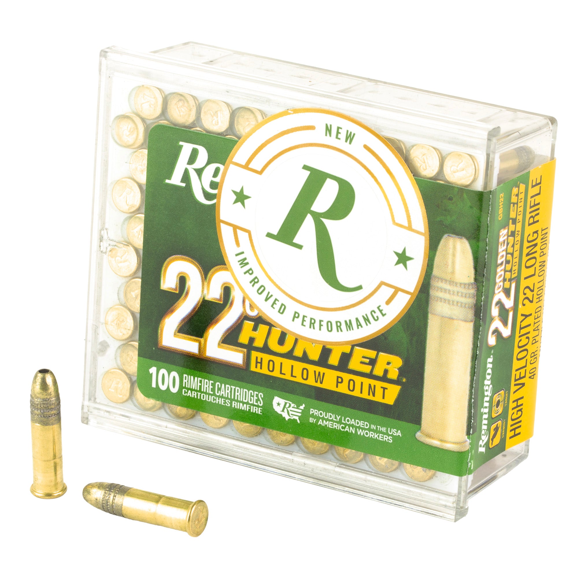 Remington Golden Hunter .22 LR Hollow Point Ammunition - 40 Grain, 100 Rounds