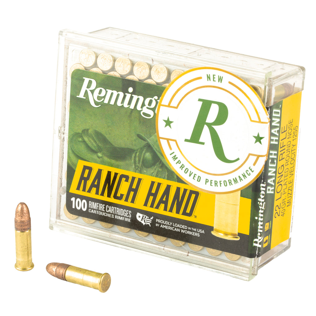 Remington Ranch Hand .22LR 40-Grain Plated Round Nose Ammunition - 100 Rounds
