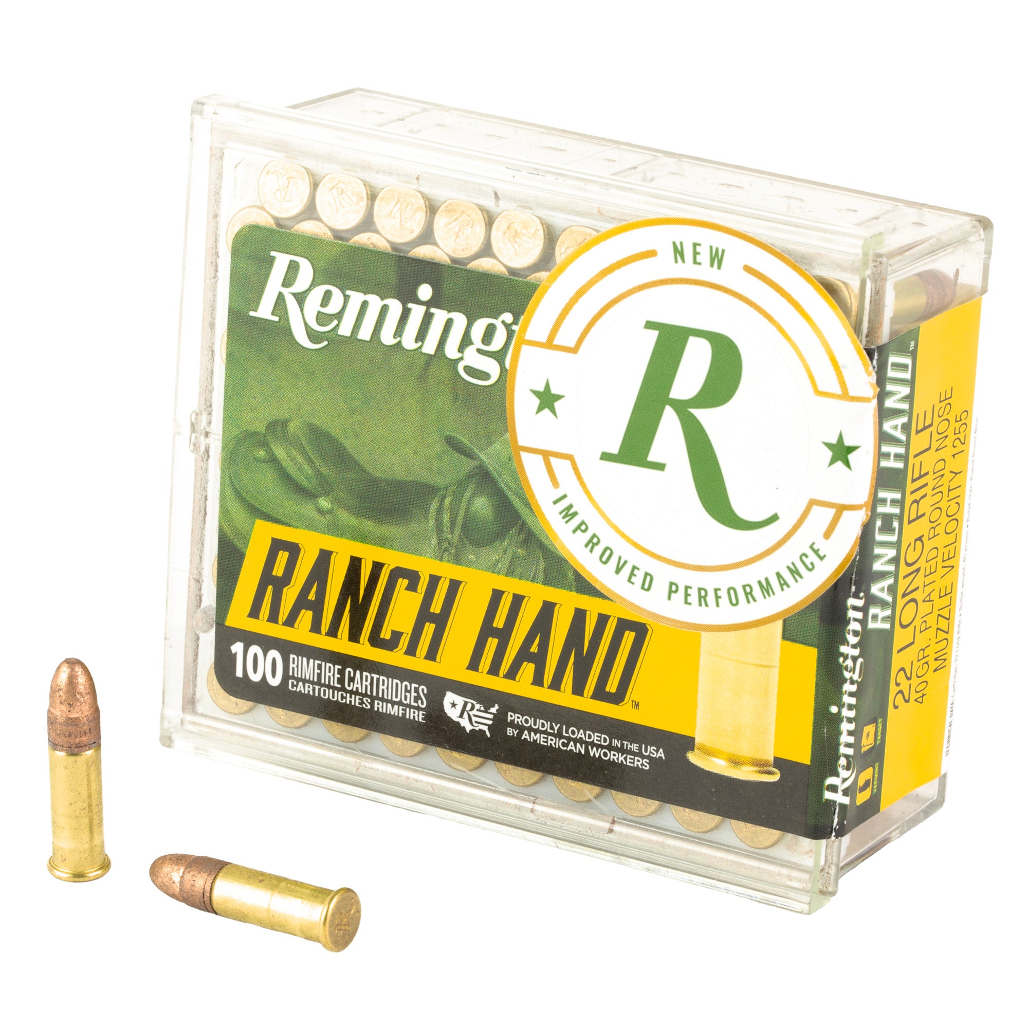 Remington Ranch Hand .22LR 40-Grain Plated Round Nose Ammunition - 100 Rounds