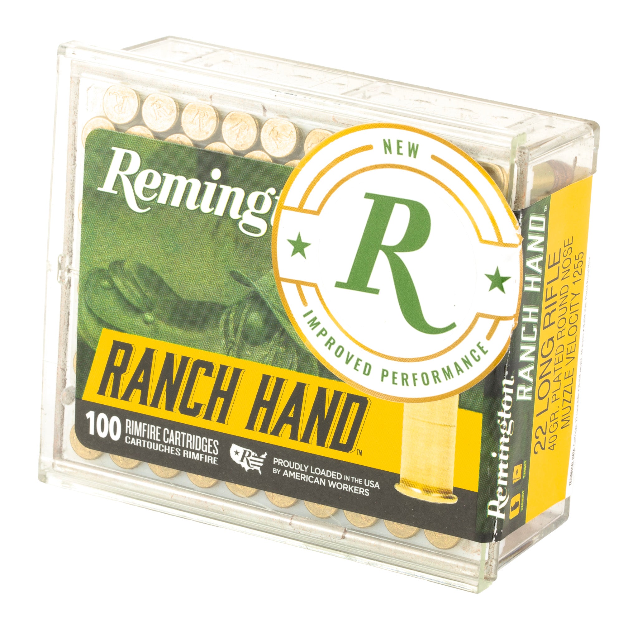 Remington Ranch Hand .22LR 40-Grain Plated Round Nose Ammunition - 100 Rounds