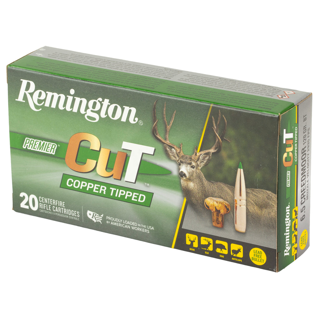 Remington Premier CuT Copper Ammunition for 6.5 Creedmoor - 120 Grain, 20 Rounds per Box