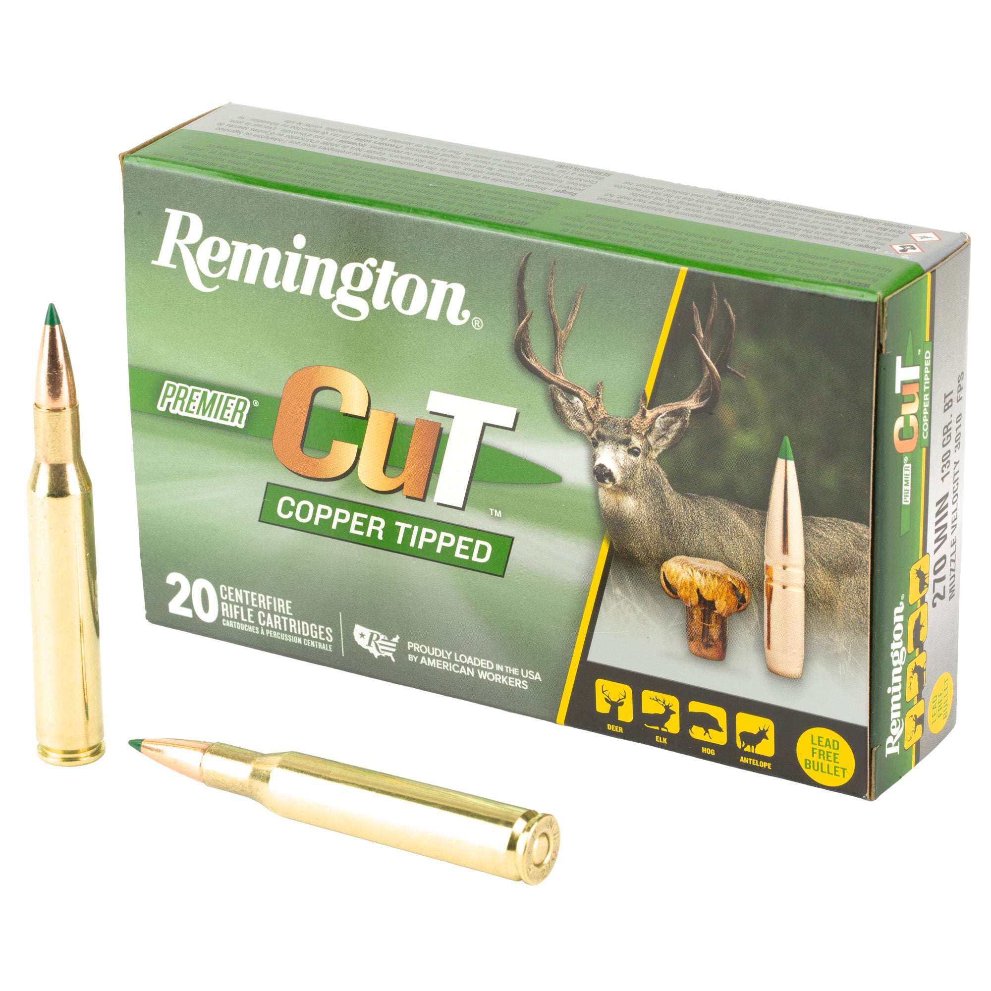 Remington Premier CuT 270 Winchester 130 Grain Copper Bullets - Pack of 20