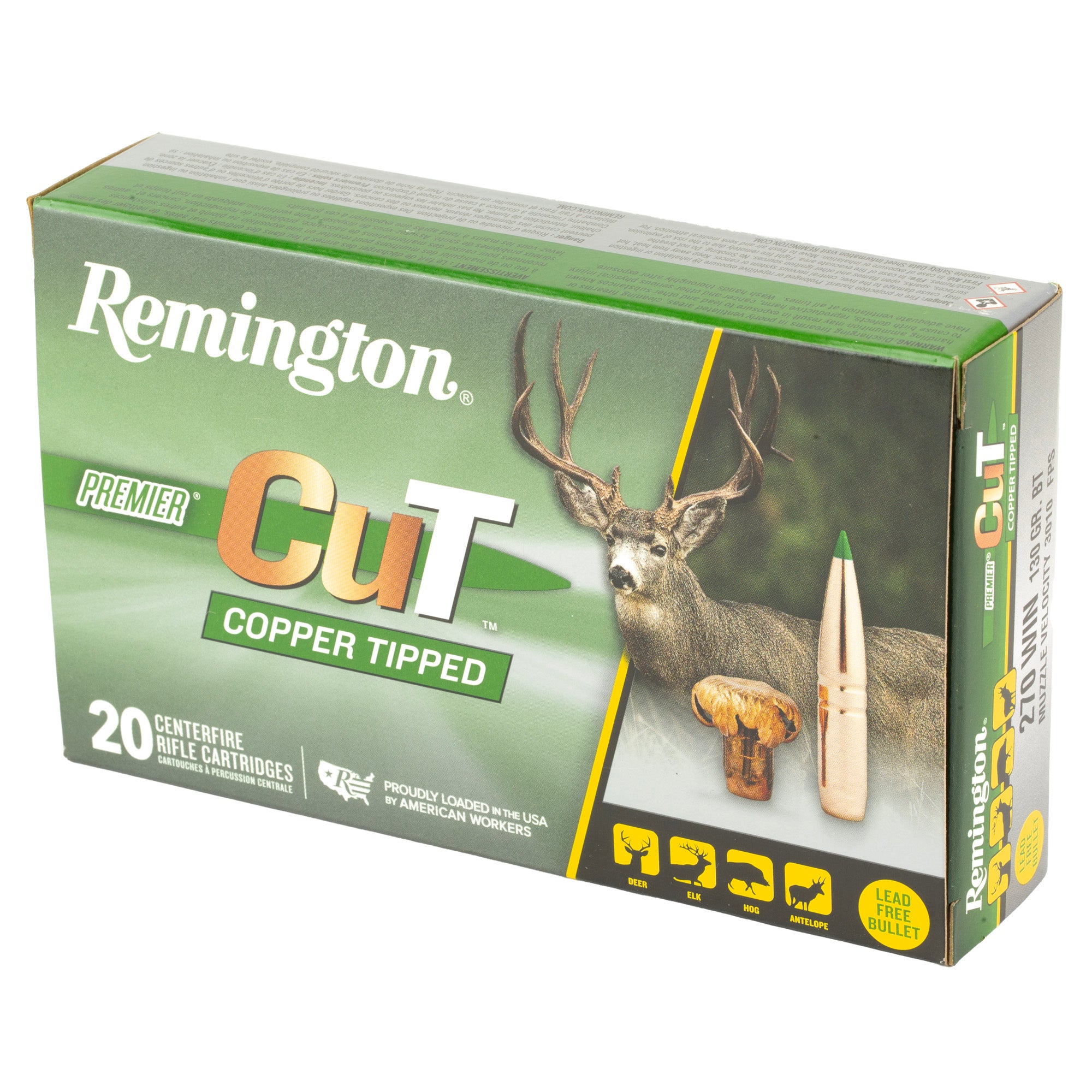 Remington Premier CuT 270 Winchester 130 Grain Copper Bullets - Pack of 20