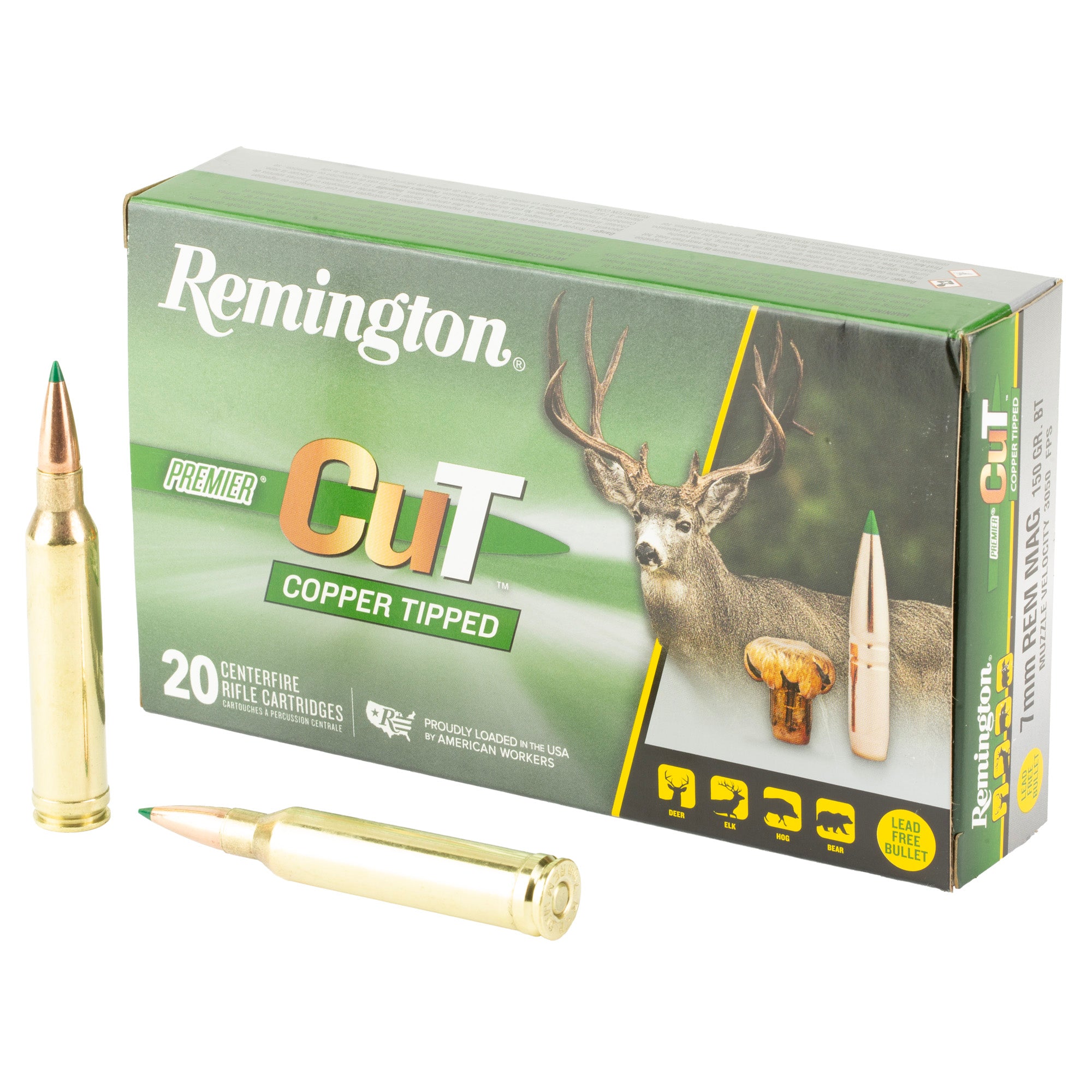 Remington Premier CuT 7mm Remington Magnum Copper Bullet – 150 Grain, Box of 20