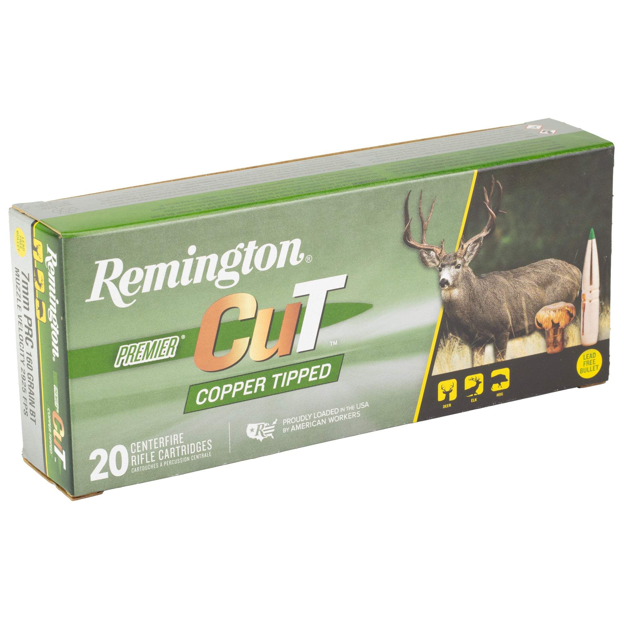 Remington Premier CuT Copper Bullet for 7mm PRC – 160 Grain, Box of 20