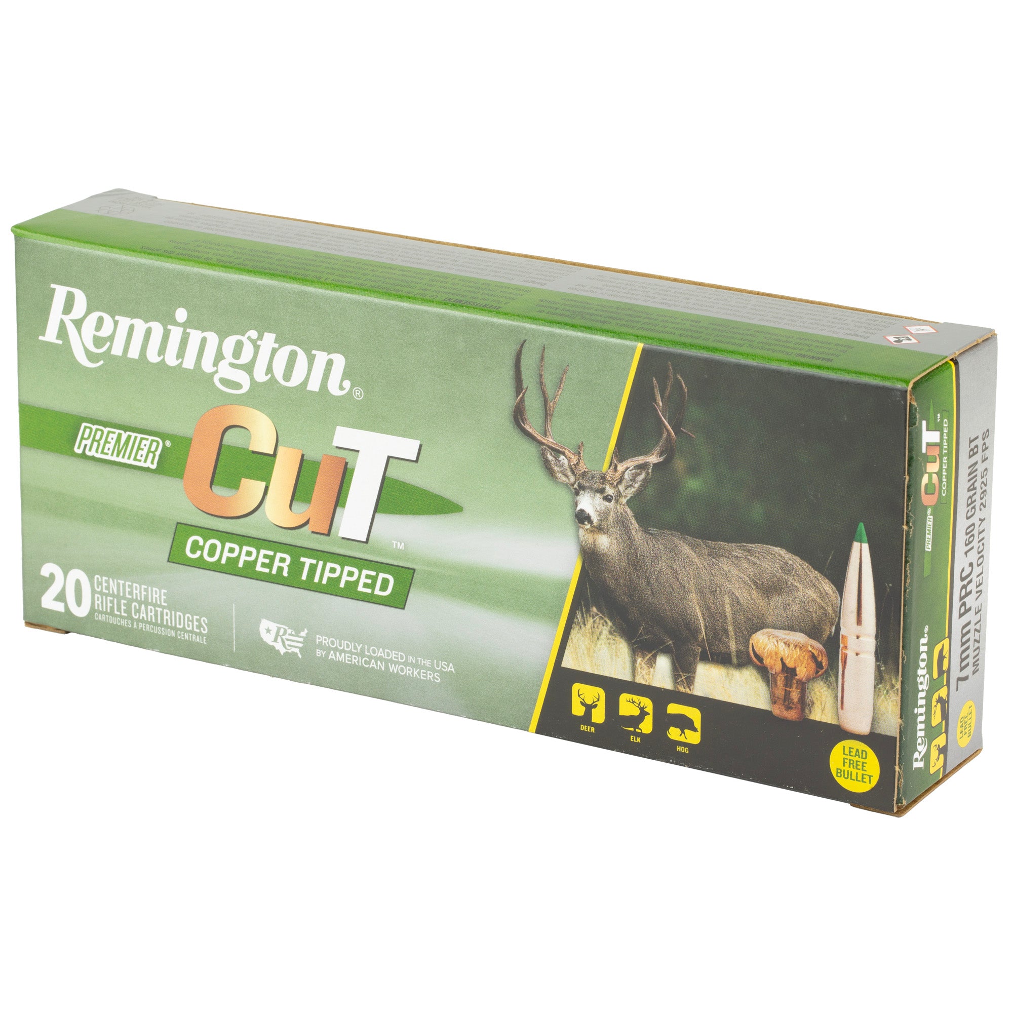 Remington Premier CuT Copper Bullet for 7mm PRC – 160 Grain, Box of 20