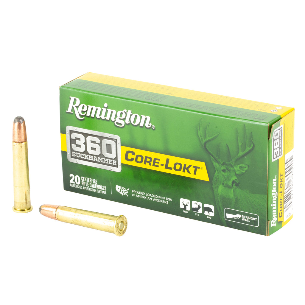 Remington Core Lokt 360 Buckhammer 200-Grain Soft Point Ammunition, 20 Rounds per Box