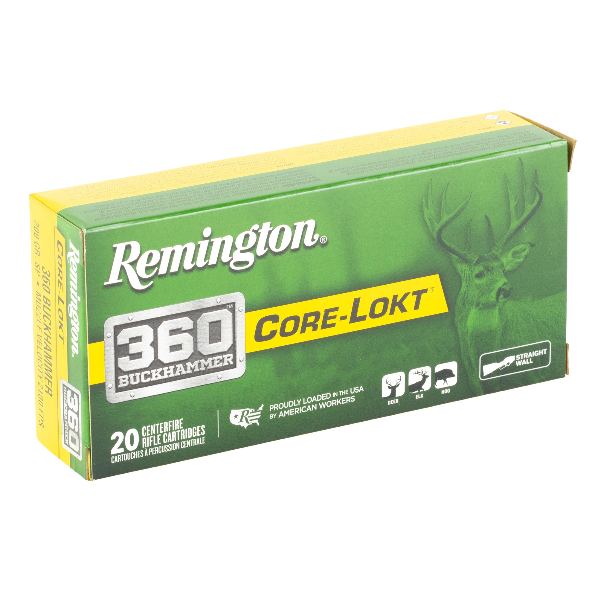 Remington Core Lokt 360 Buckhammer 200-Grain Soft Point Ammunition, 20 Rounds per Box