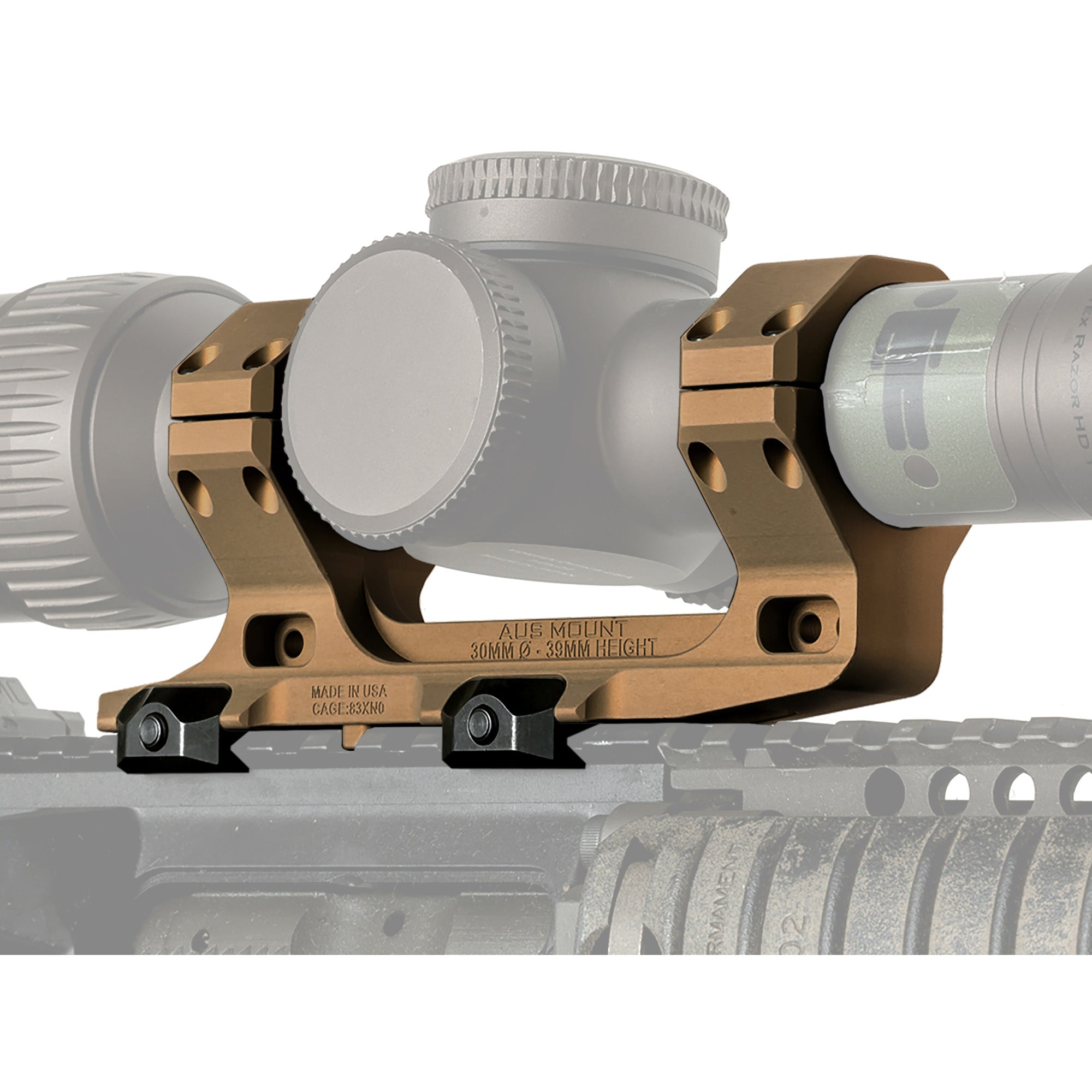 Reptilia AUS 34mm Mount in Flat Dark Earth – Low-Profile Picatinny Rail Attachment for Magnified Optics
