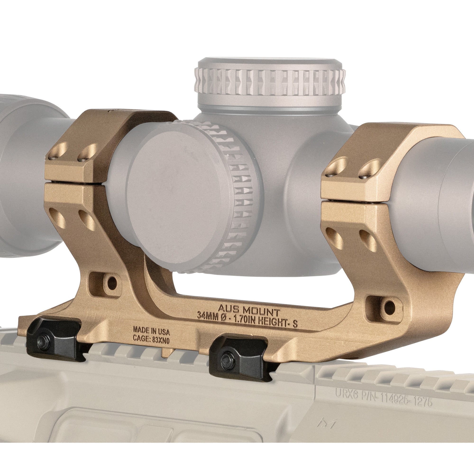 Reptilia AUS 34mm Mount in Flat Dark Earth – Precision Picatinny Rail Attachment for Magnified Optics