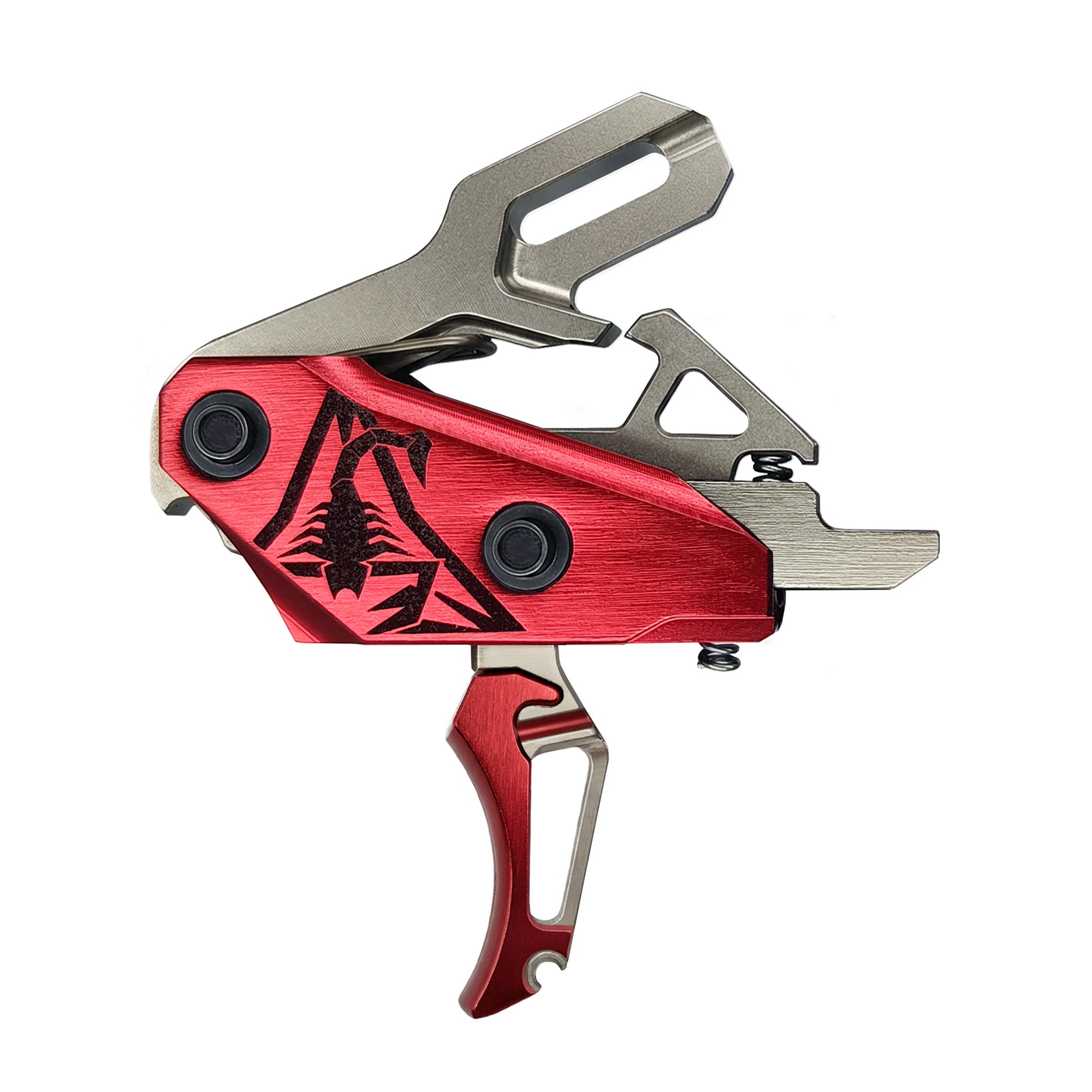 Rise Armament RISE REV 535 Slide-and-Snap AR Trigger – Silver and Red Finish