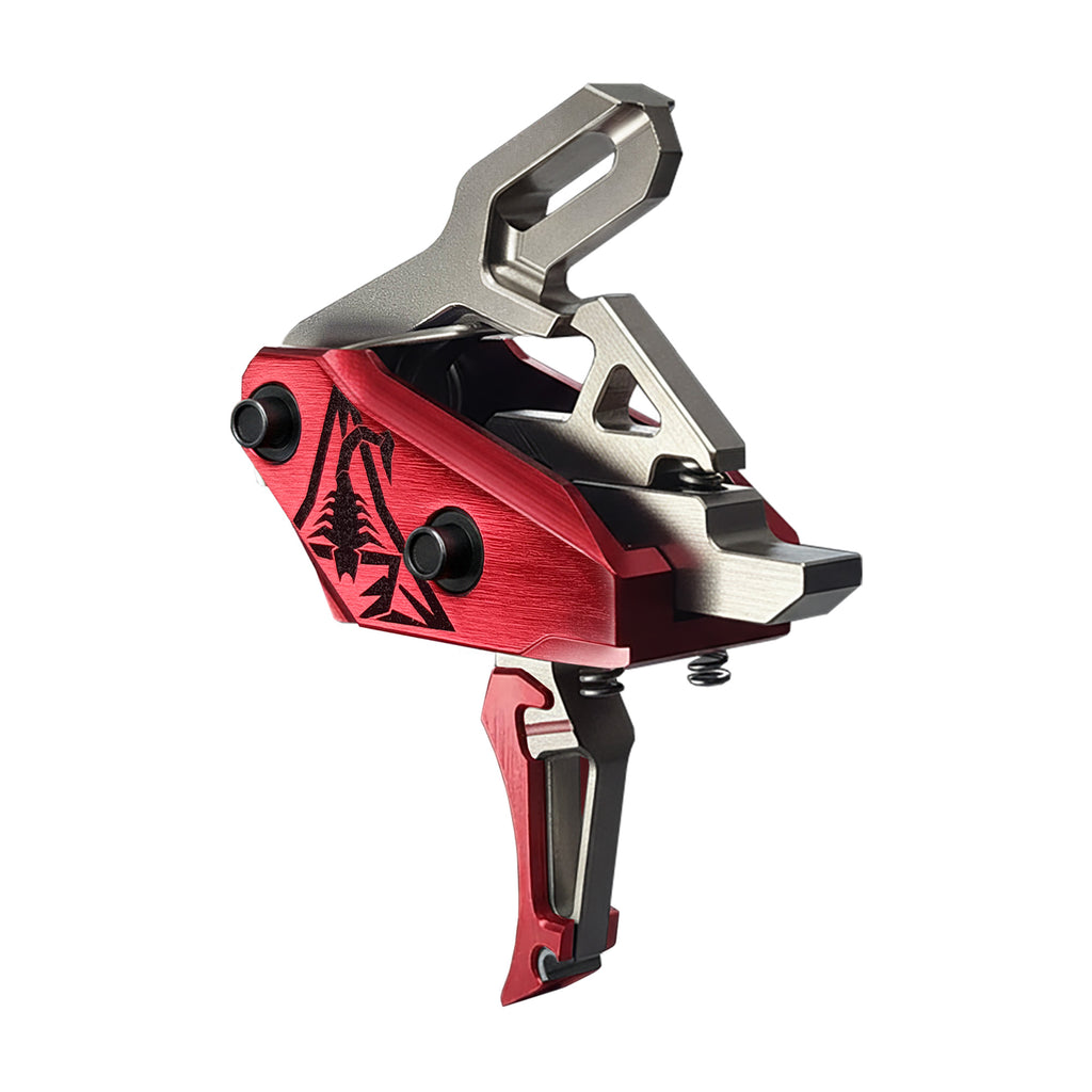 Rise Armament RISE REV 535 Slide-and-Snap AR Trigger – Silver and Red Finish