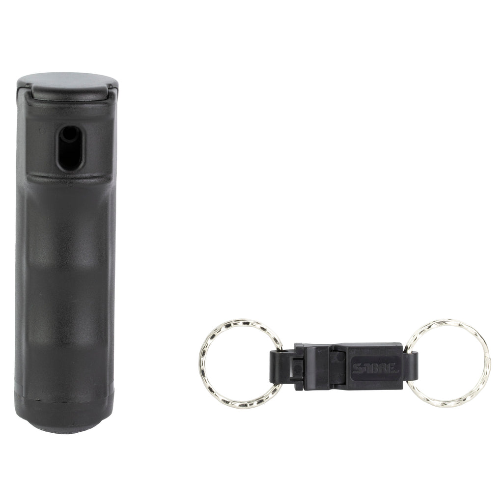 Sabre Pepper Gel with Quick Release Whistle Keychain – 0.54 oz Black Self-Defense Spray