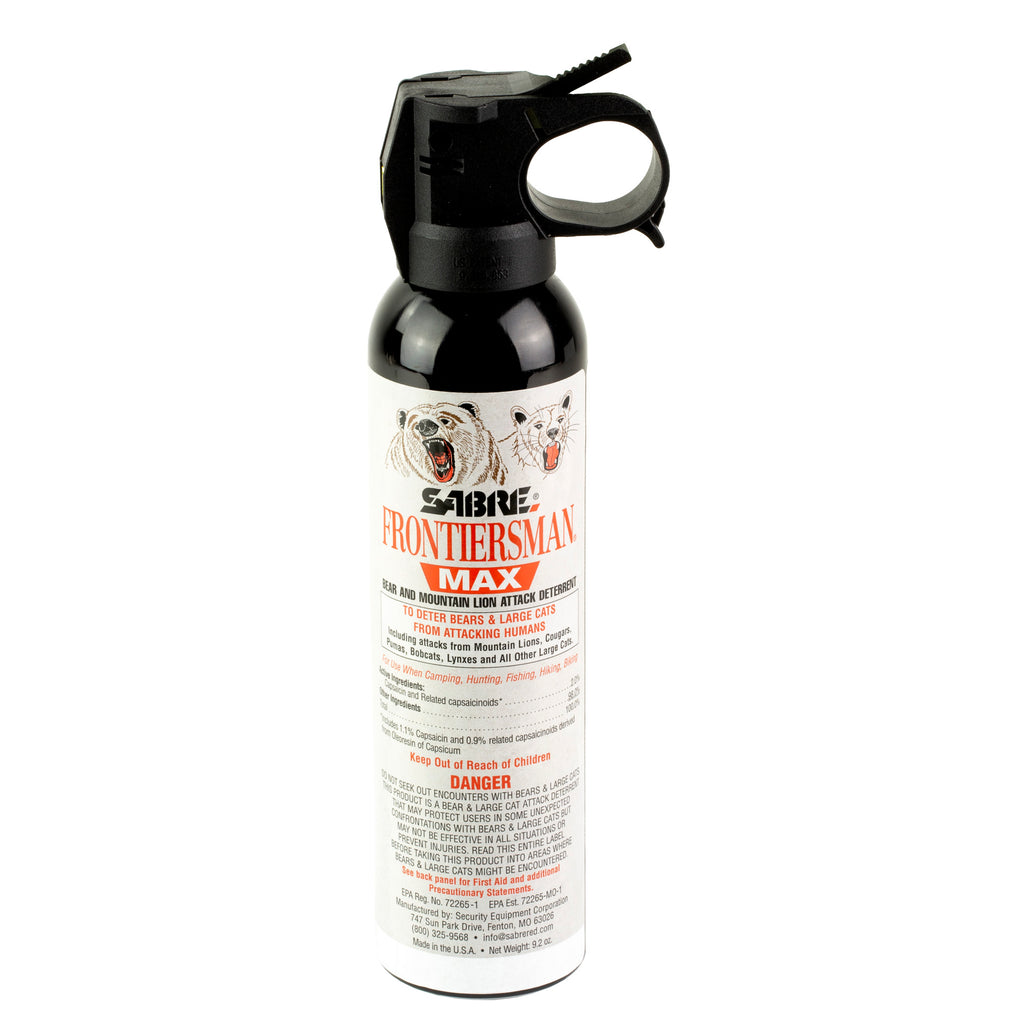 Sabre Frontiersman MAX 9.2 oz Bear & Mountain Lion Spray - EPA Approved Defense Spray for Outdoors and Wildlife Encounters