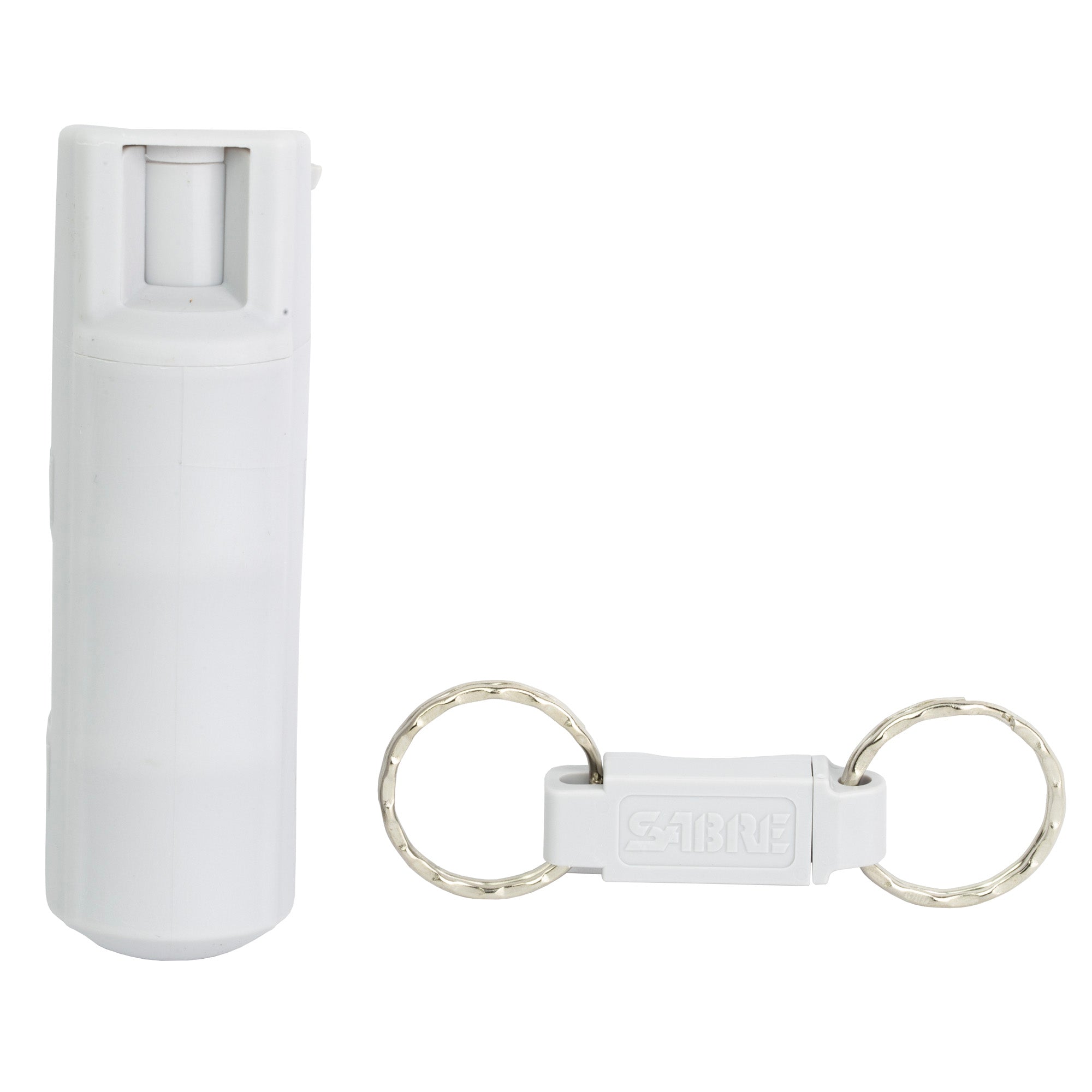 Sabre Hardcase Pepper Spray Keychain in Gray - Police-Strength Self-Defense with 10-Foot Range and 25 Bursts