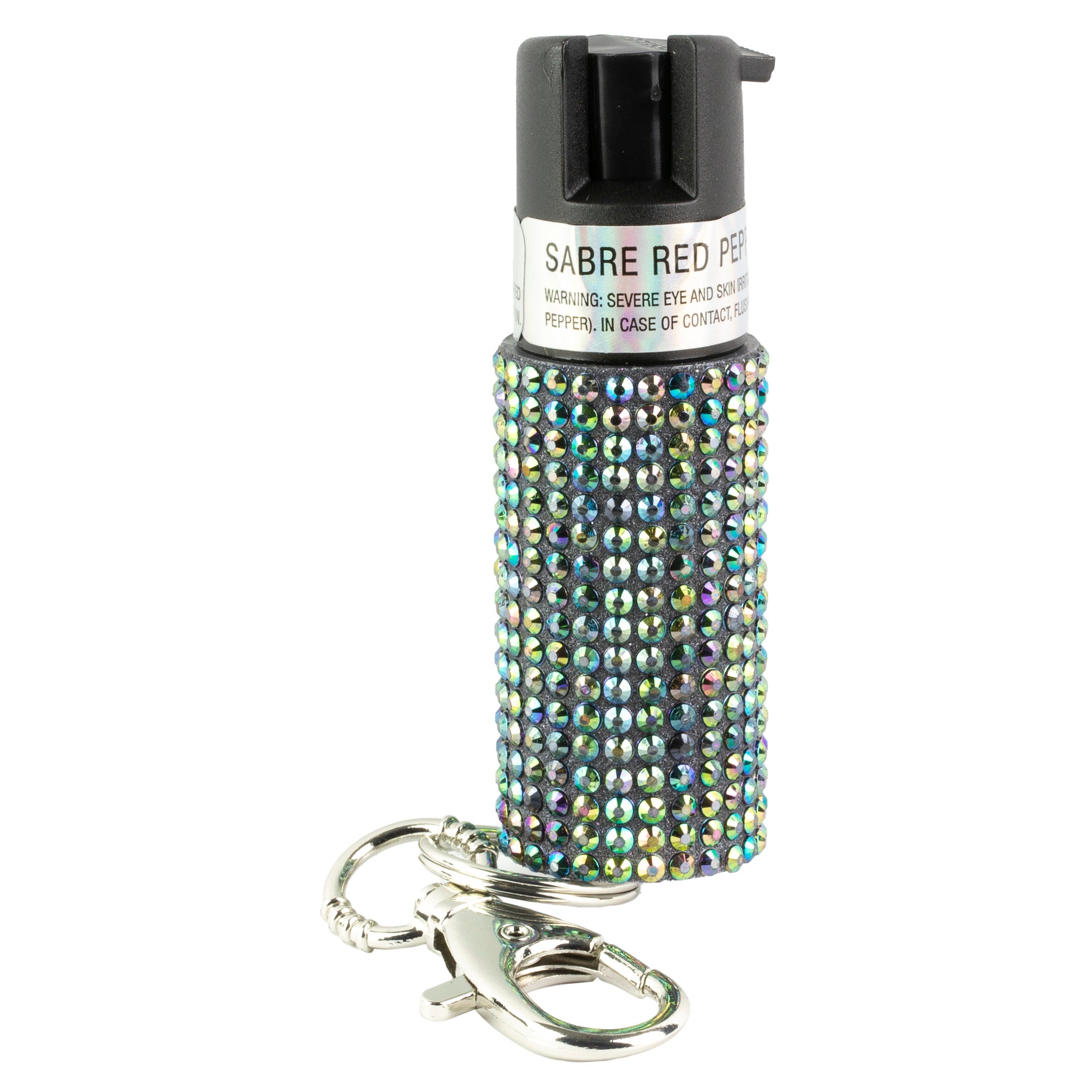 Sabre Jeweled Pepper Spray with Snap Clip – Black, 0.54 oz. Safe Personal Defense with 25 Bursts