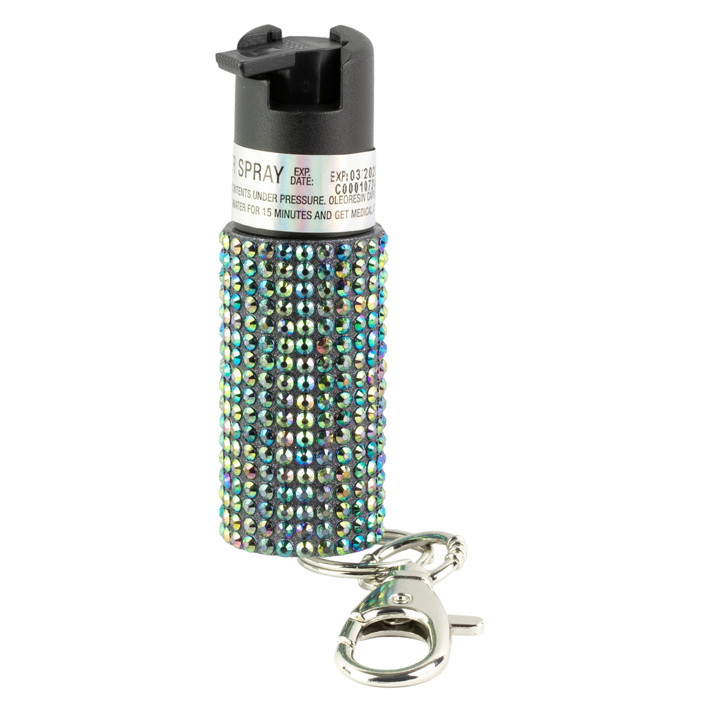 Sabre Jeweled Pepper Spray with Snap Clip – Black, 0.54 oz. Safe Personal Defense with 25 Bursts