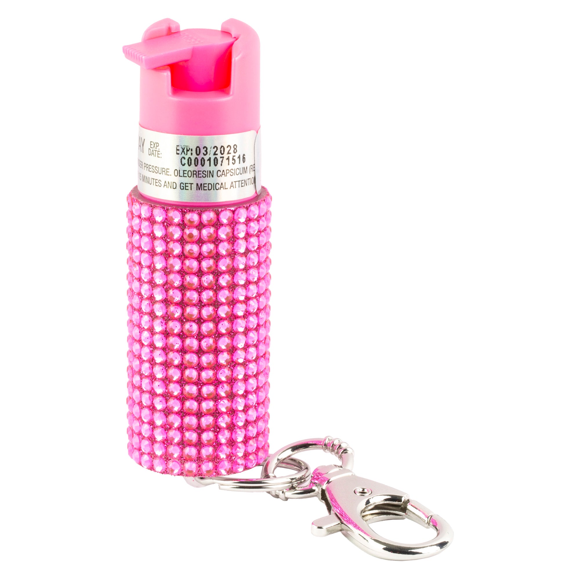 Sabre Jeweled Pepper Spray with Snap Clip – Pink, .54oz – Safe Personal Protection with Industry-Leading Strength