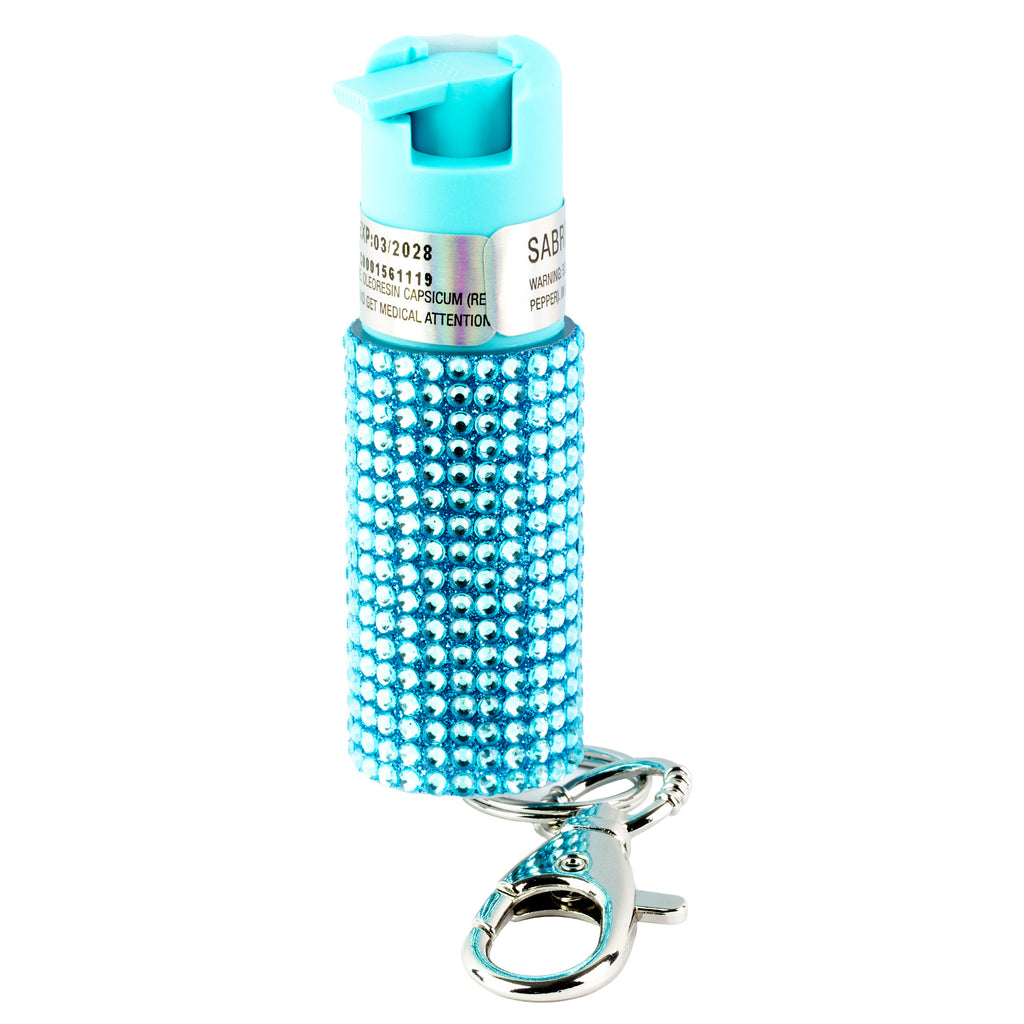 Sabre Jeweled Pepper Spray with Snap Clip – Teal, 0.54 oz – Safe, Stylish Personal Protection
