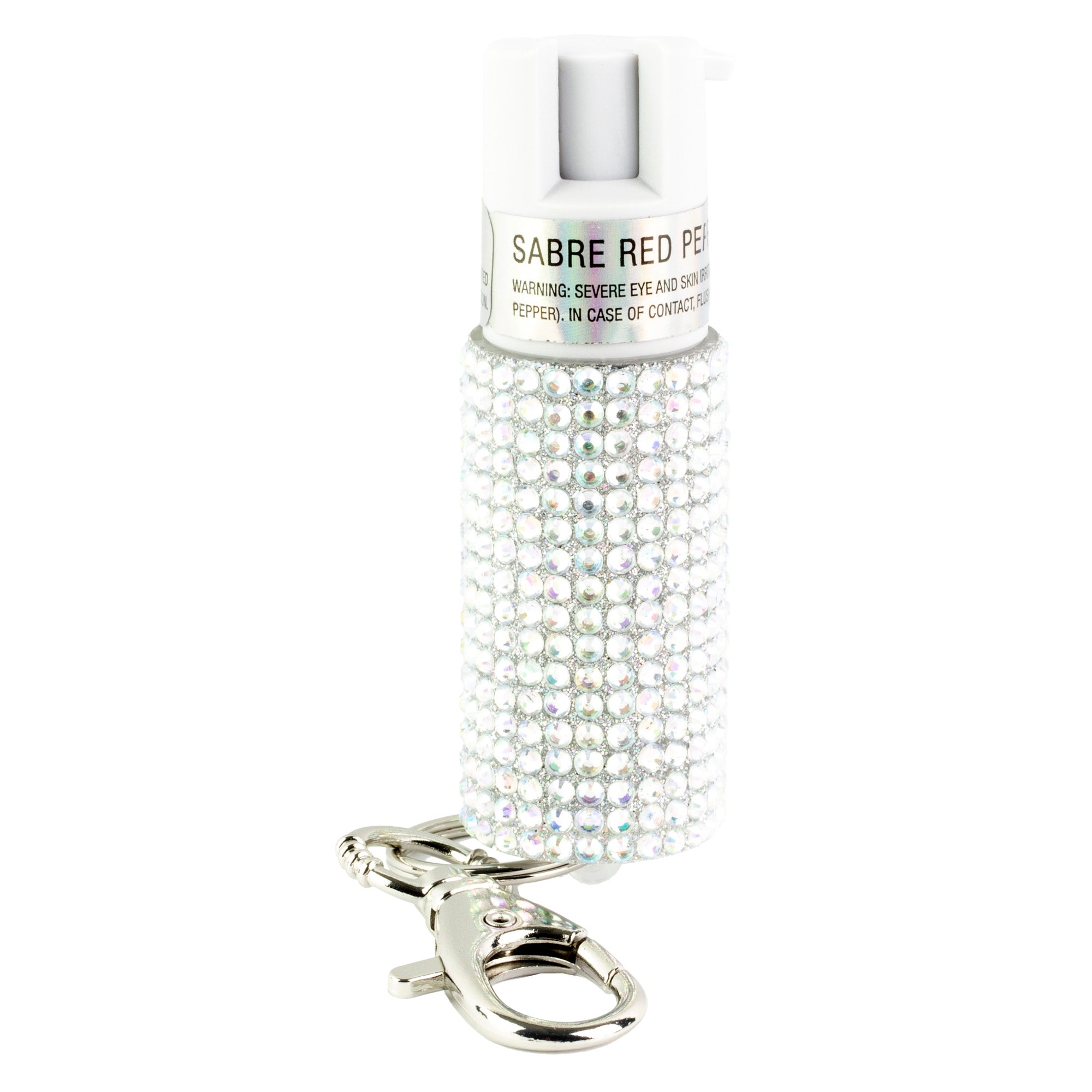 Sabre Jeweled Pepper Spray with Snap Clip - Silver, 0.54 oz