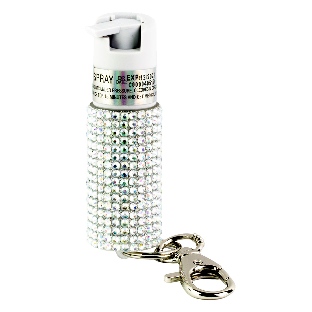 Sabre Jeweled Pepper Spray with Snap Clip - Silver, 0.54 oz
