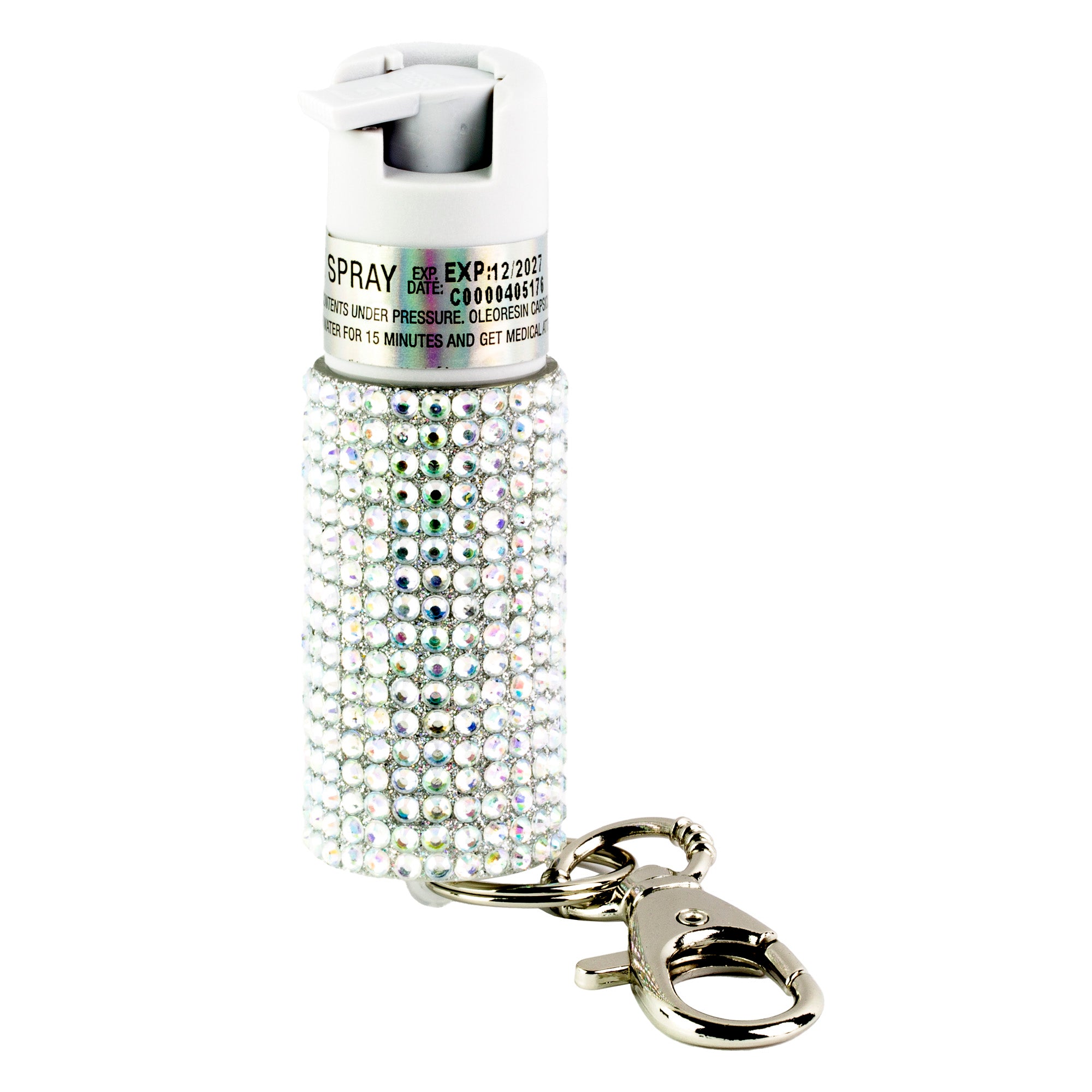 Sabre Jeweled Pepper Spray with Snap Clip - Silver, 0.54 oz