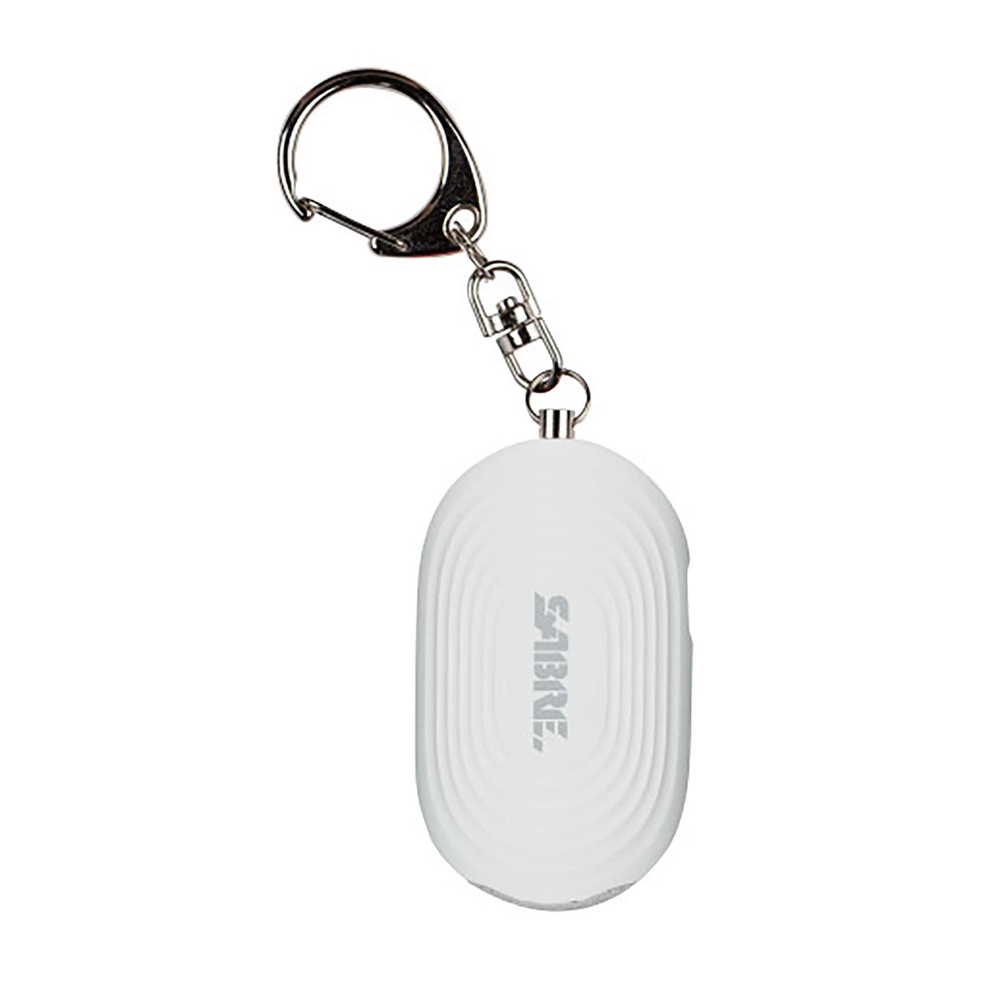 Sabre 2-in-1 Personal Alarm with LED Light and Snap Hook - White