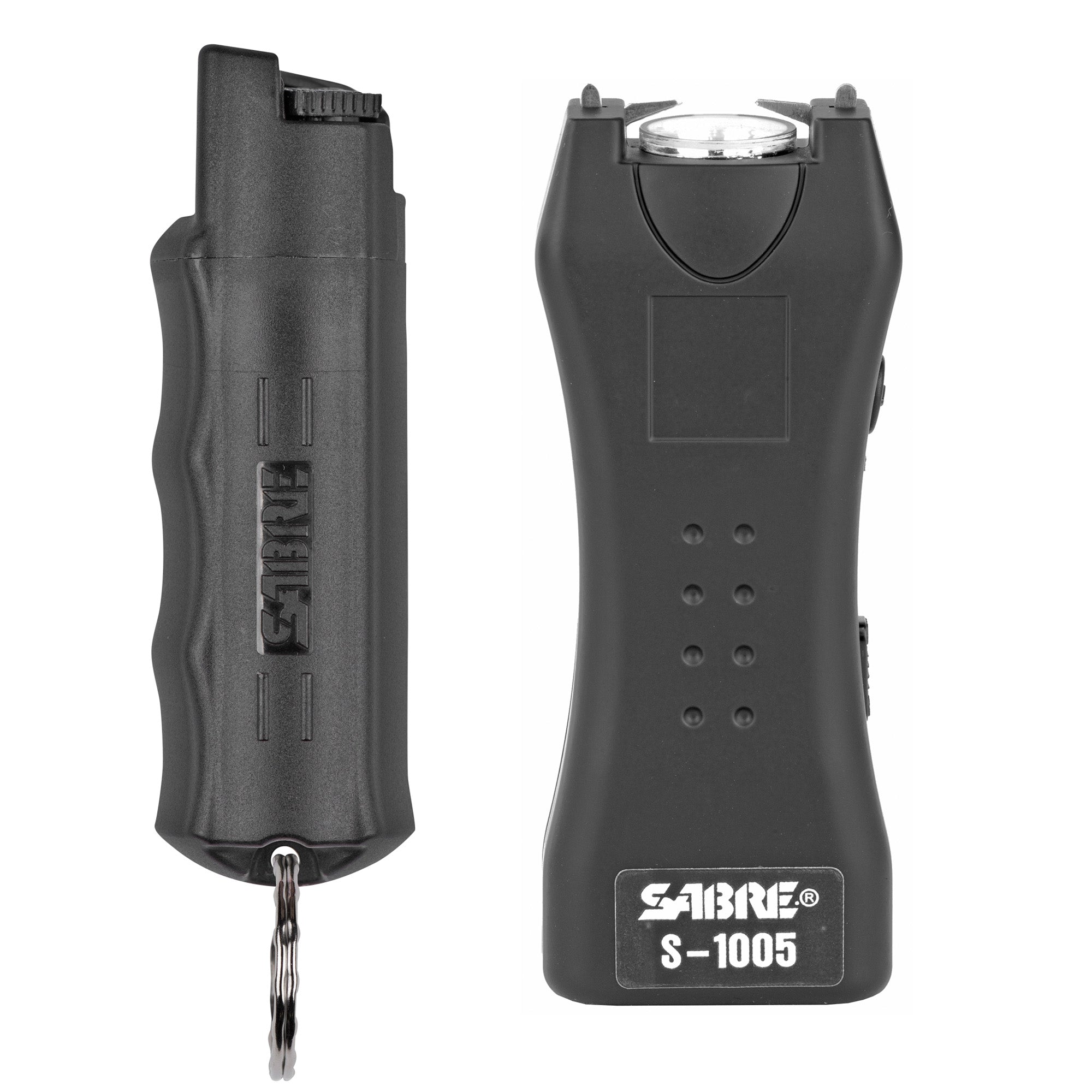 Sabre S-1005-BK Stun Gun with HCBK Keyring Dispenser - Black