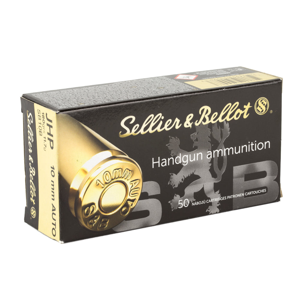 Sellier & Bellot 10mm 180 Grain Hollow Point Pistol Ammunition - 50 Rounds per Box