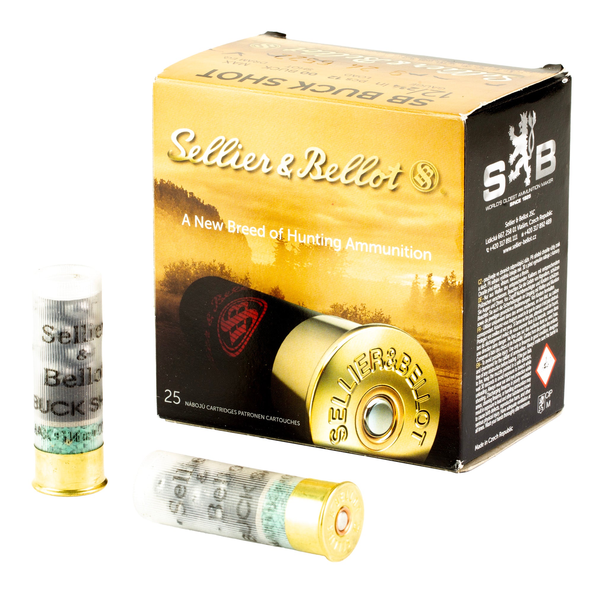 Sellier & Bellot 12 Gauge 2.75-inch 00 Buckshot Shotshell (25 Rounds per Box, 250 per Case)