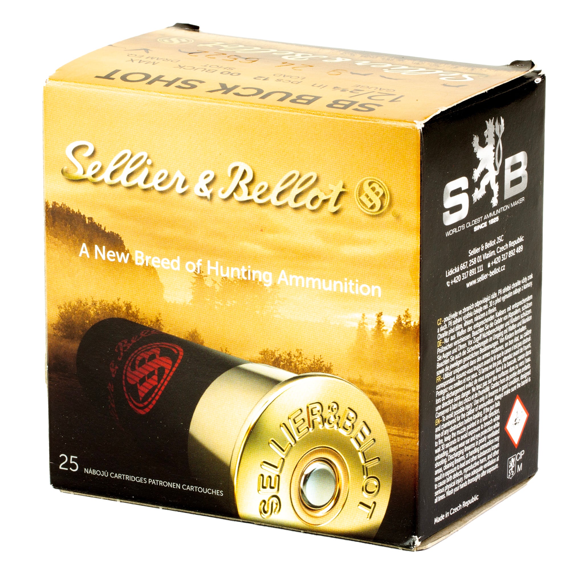 Sellier & Bellot 12 Gauge 2.75-inch 00 Buckshot Shotshell (25 Rounds per Box, 250 per Case)