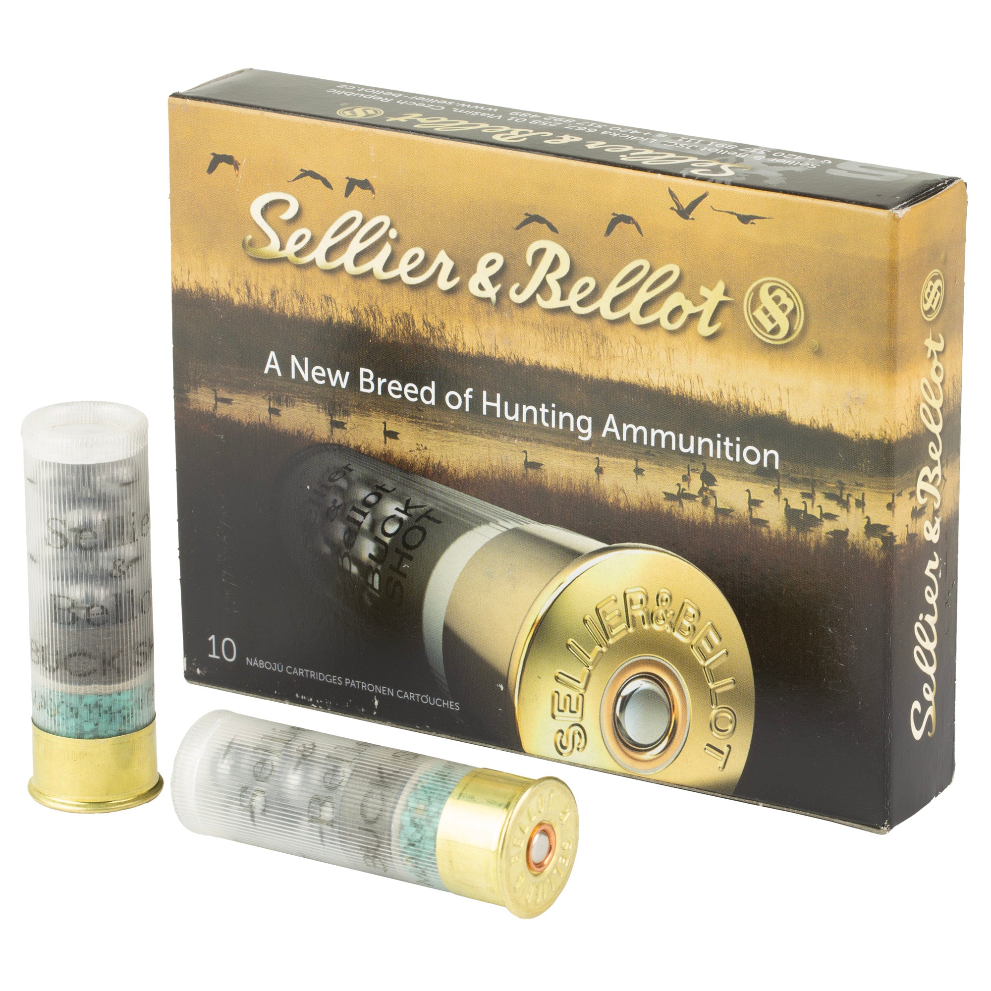 Sellier & Bellot 12 Gauge 00 Buckshot Shotshell (Part SB12BSE) - 10 Rounds per Box
