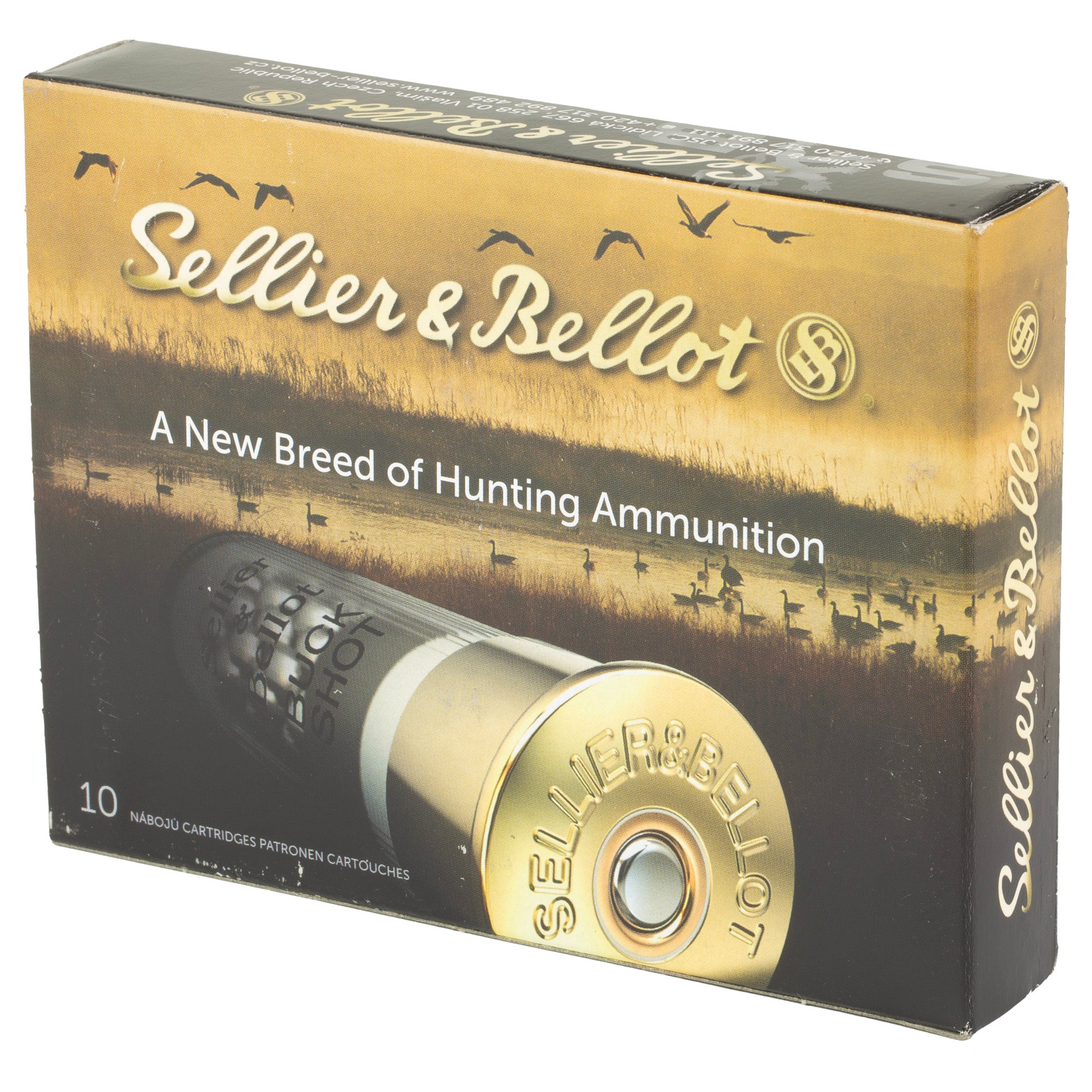 Sellier & Bellot 12 Gauge 00 Buckshot Shotshell (Part SB12BSE) - 10 Rounds per Box