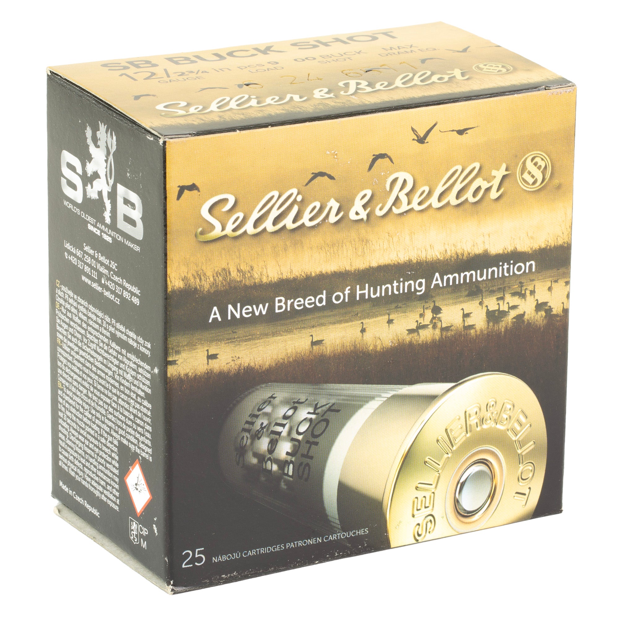 Sellier & Bellot 12 Gauge 00 Buckshot Shotshell – 25 Rounds
