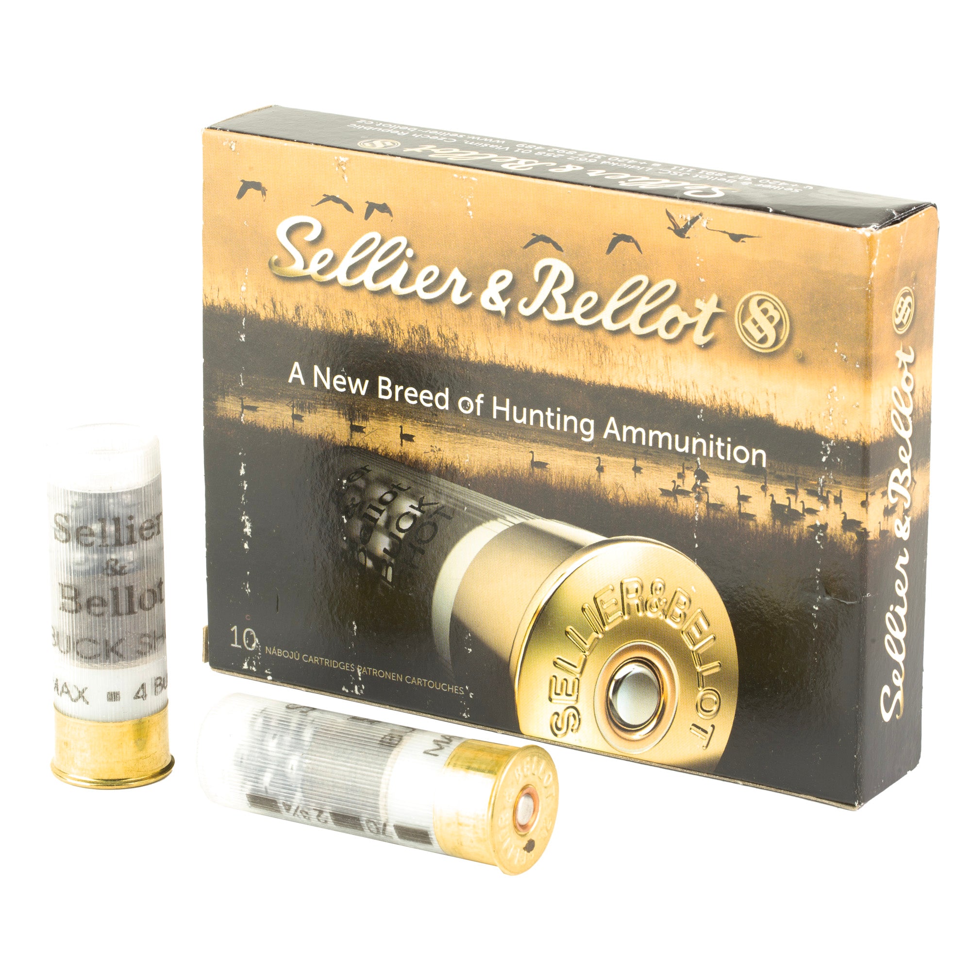 Sellier & Bellot 12 Gauge 2.75-Inch 4 Buckshot Shotshells – 10 Rounds per Box
