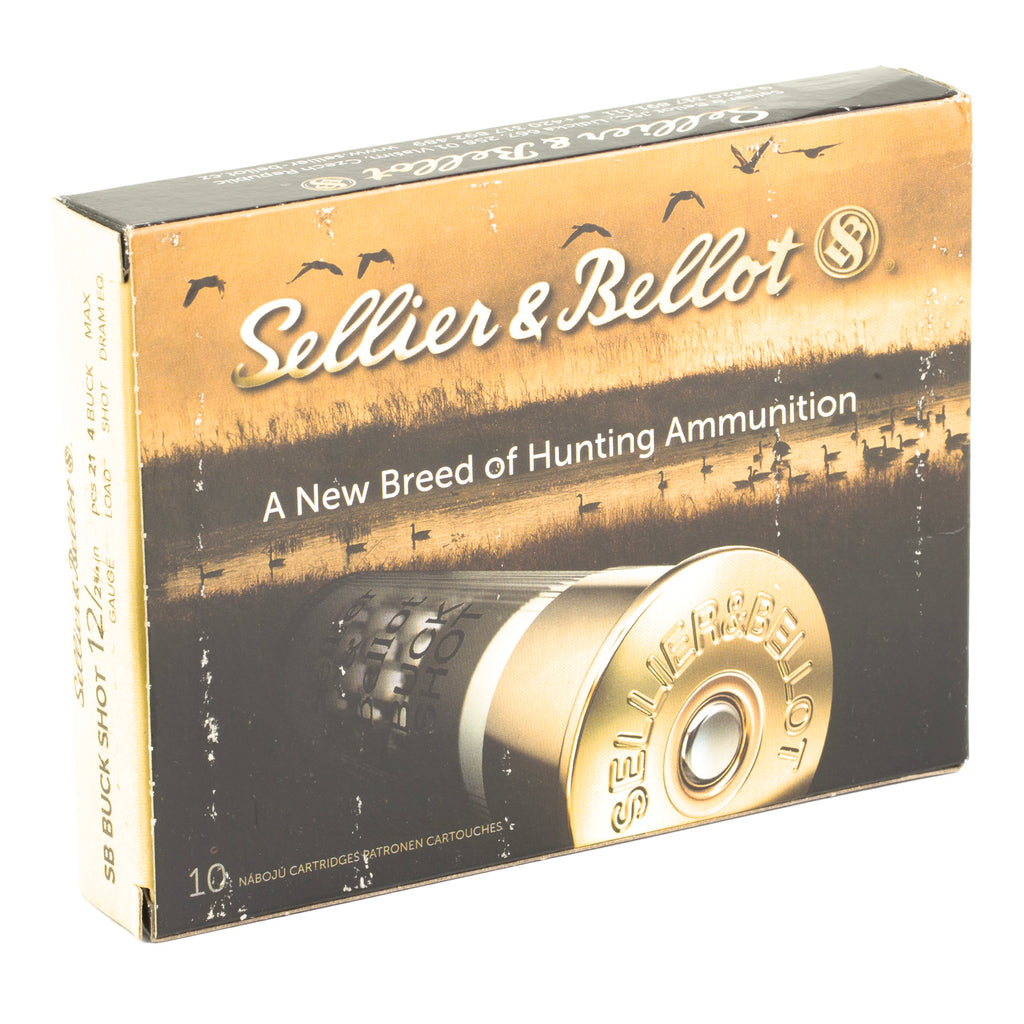Sellier & Bellot 12 Gauge 2.75-Inch 4 Buckshot Shotshells – 10 Rounds per Box