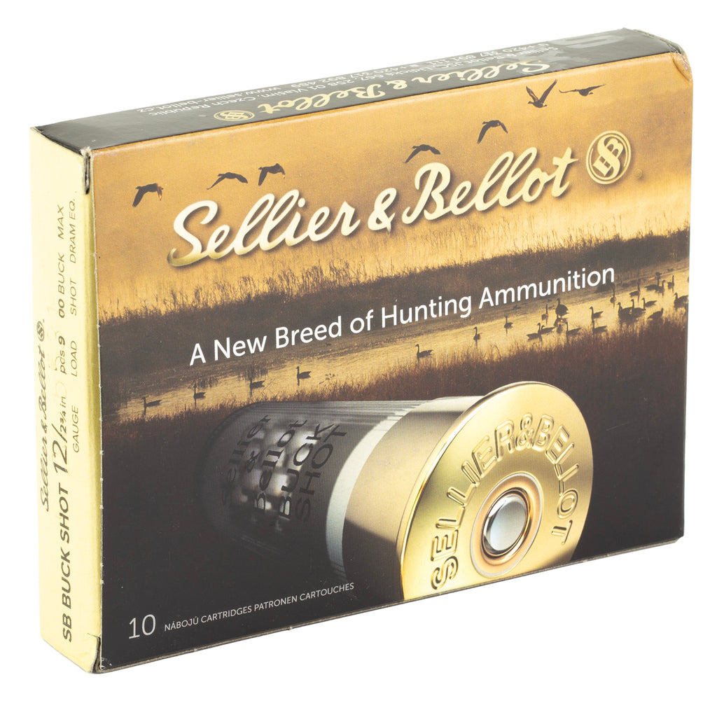 Sellier & Bellot 12 Gauge 00 Buckshot Shotshells - 10 Rounds per Box, 250 per Case