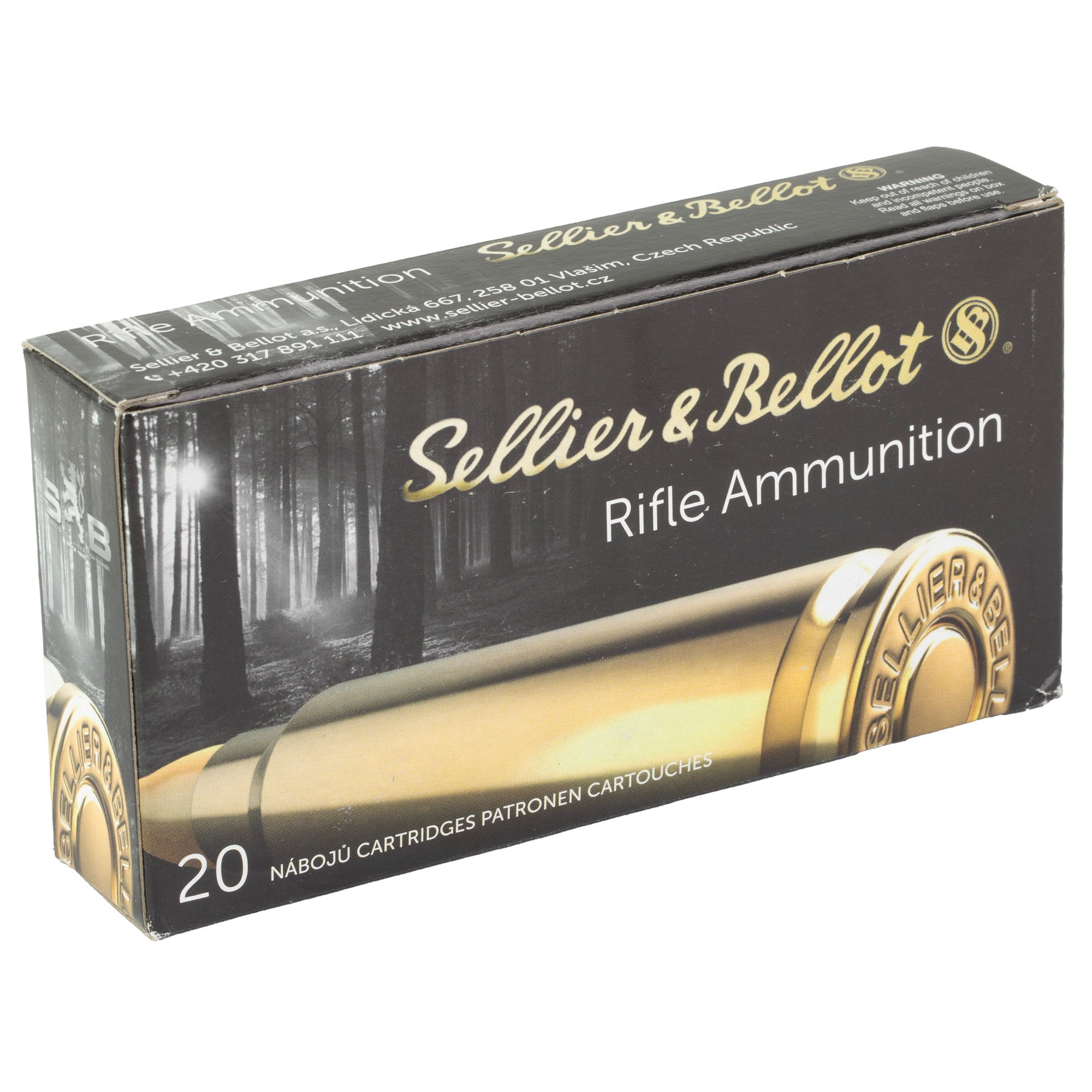 Sellier & Bellot 22-250 Remington Soft Point Rifle Ammunition - 55 Grain, 20 Rounds per Box