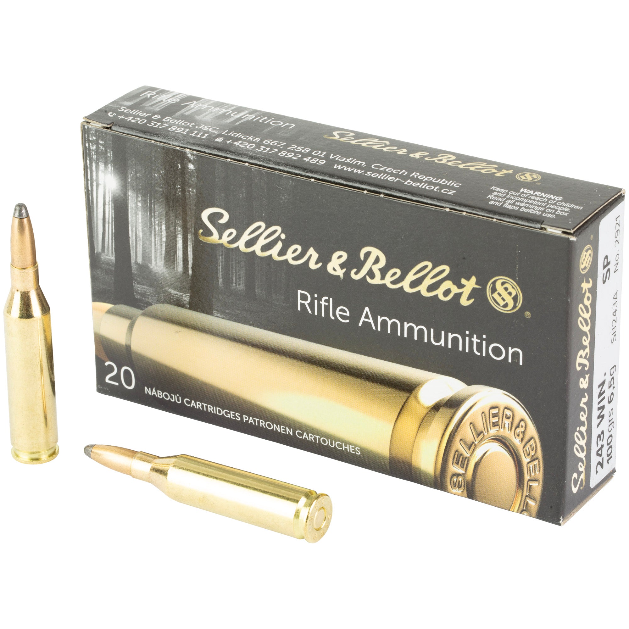 Sellier & Bellot 243 Winchester 100-Grain Soft Point Rifle Ammunition (SB243A)