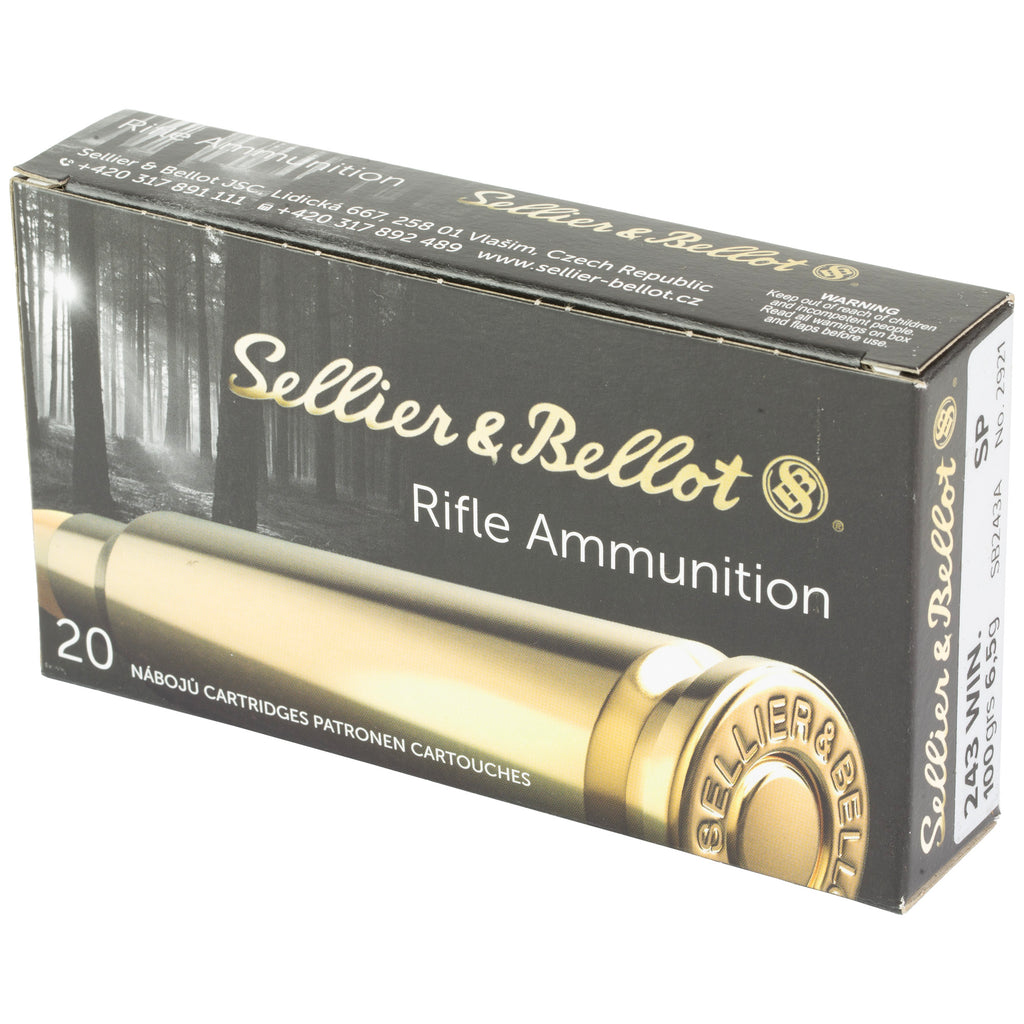 Sellier & Bellot 243 Winchester 100-Grain Soft Point Rifle Ammunition (SB243A)