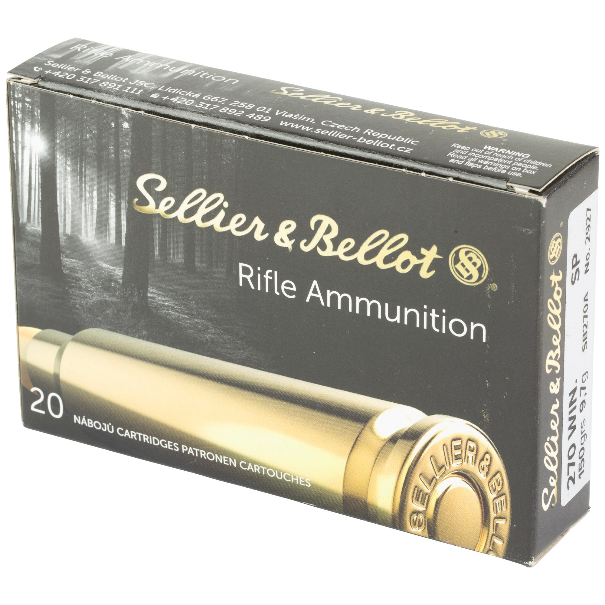 Sellier & Bellot 270 Winchester 150-Grain Soft Point Rifle Ammunition - 20 Rounds Per Box