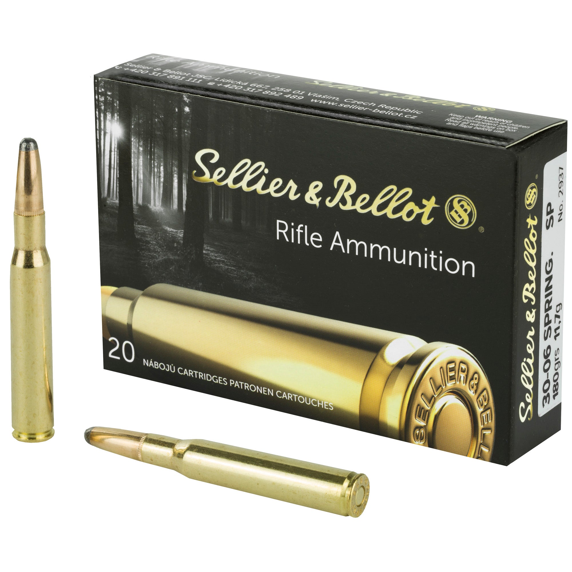Sellier & Bellot 30-06 Springfield 180 Grain Soft Point Rifle Ammunition (20 Rounds per Box, 400 per Case)