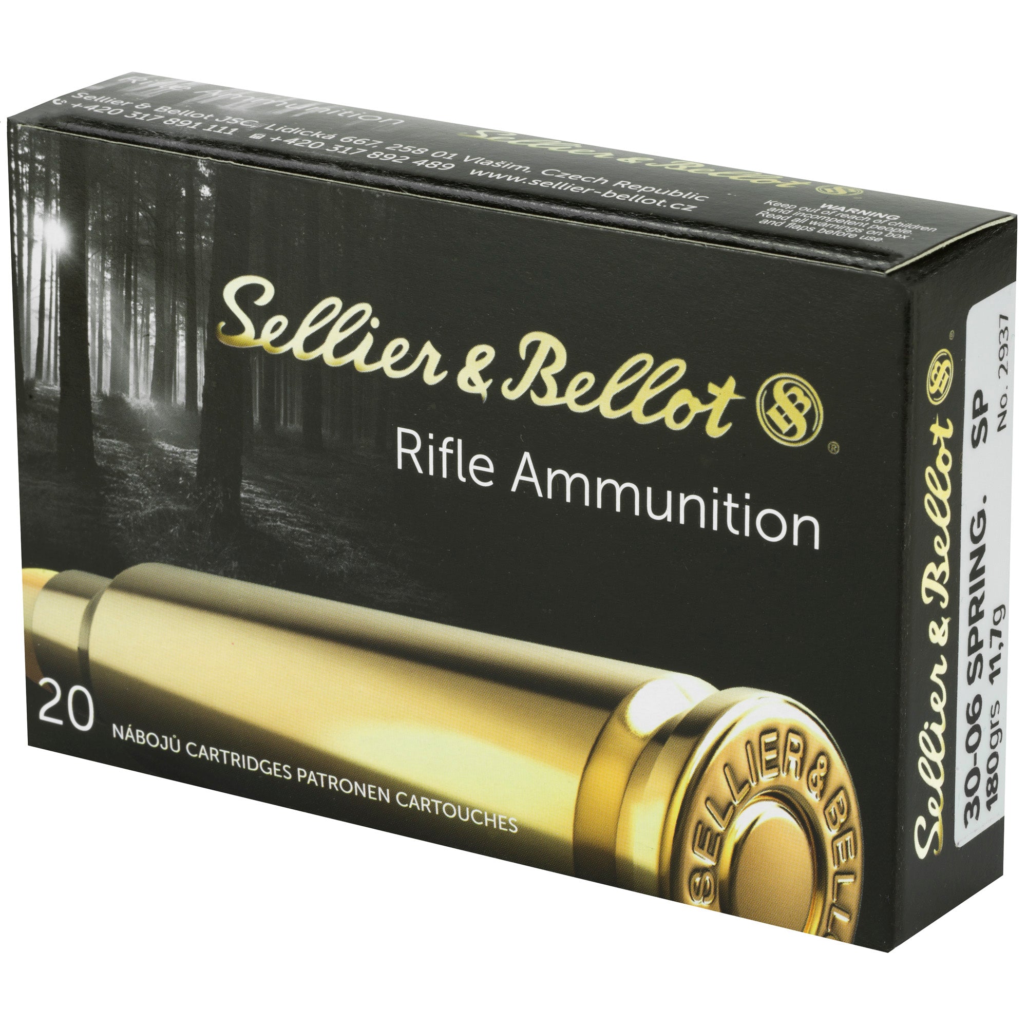 Sellier & Bellot 30-06 Springfield 180 Grain Soft Point Rifle Ammunition (20 Rounds per Box, 400 per Case)