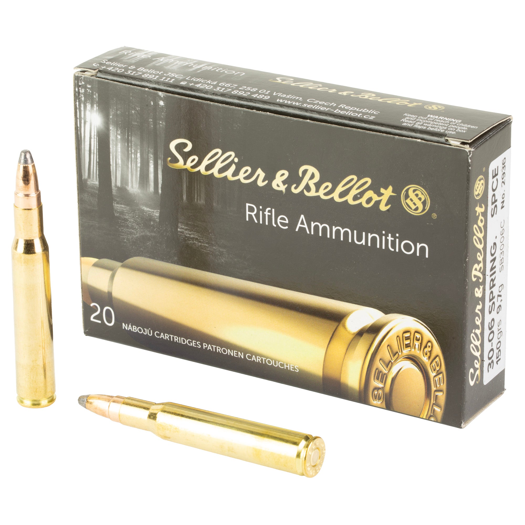 Sellier & Bellot S&B 30-06 Springfield 150 Grain Soft Point Cutting Edge Rifle Ammunition (20/400)