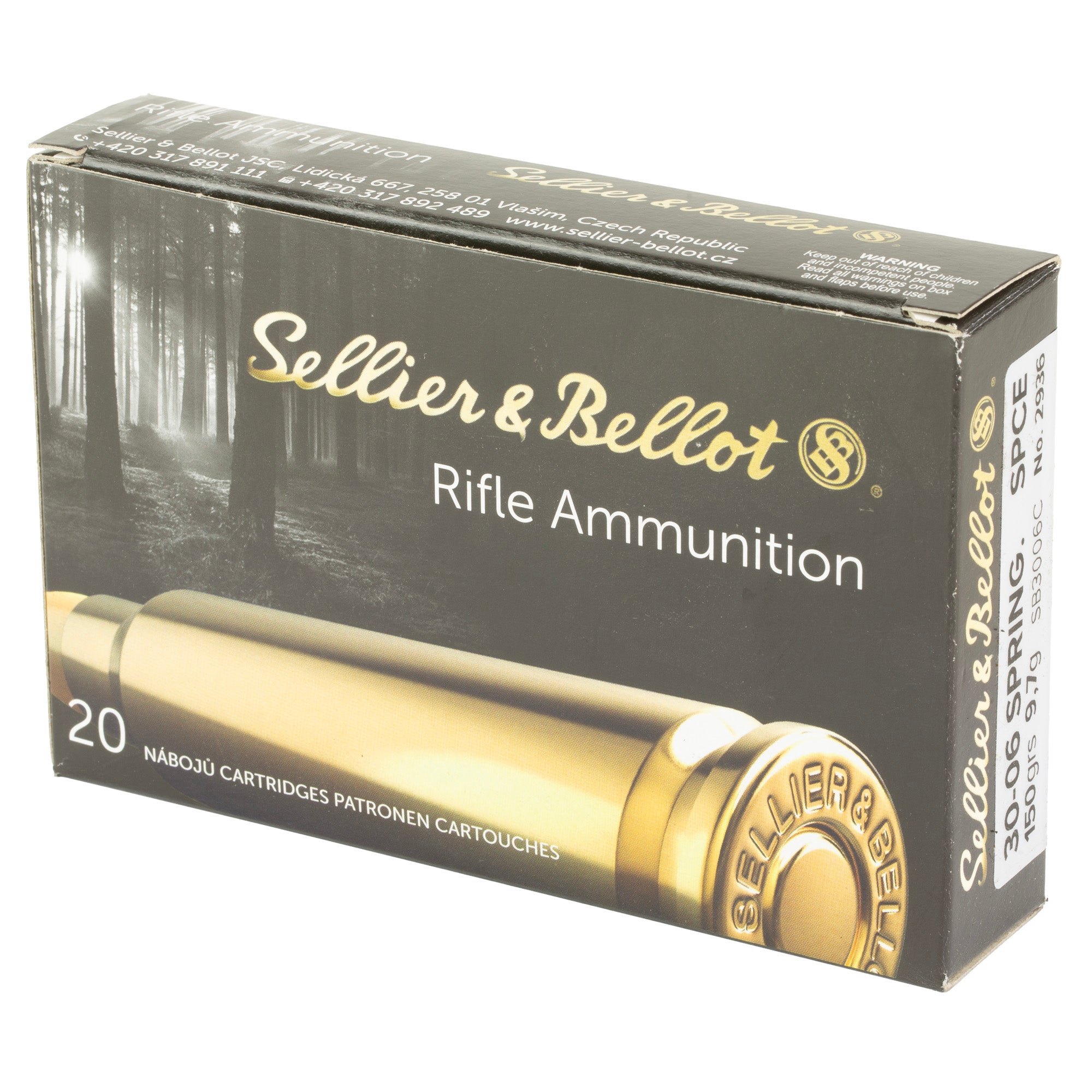Sellier & Bellot S&B 30-06 Springfield 150 Grain Soft Point Cutting Edge Rifle Ammunition (20/400)