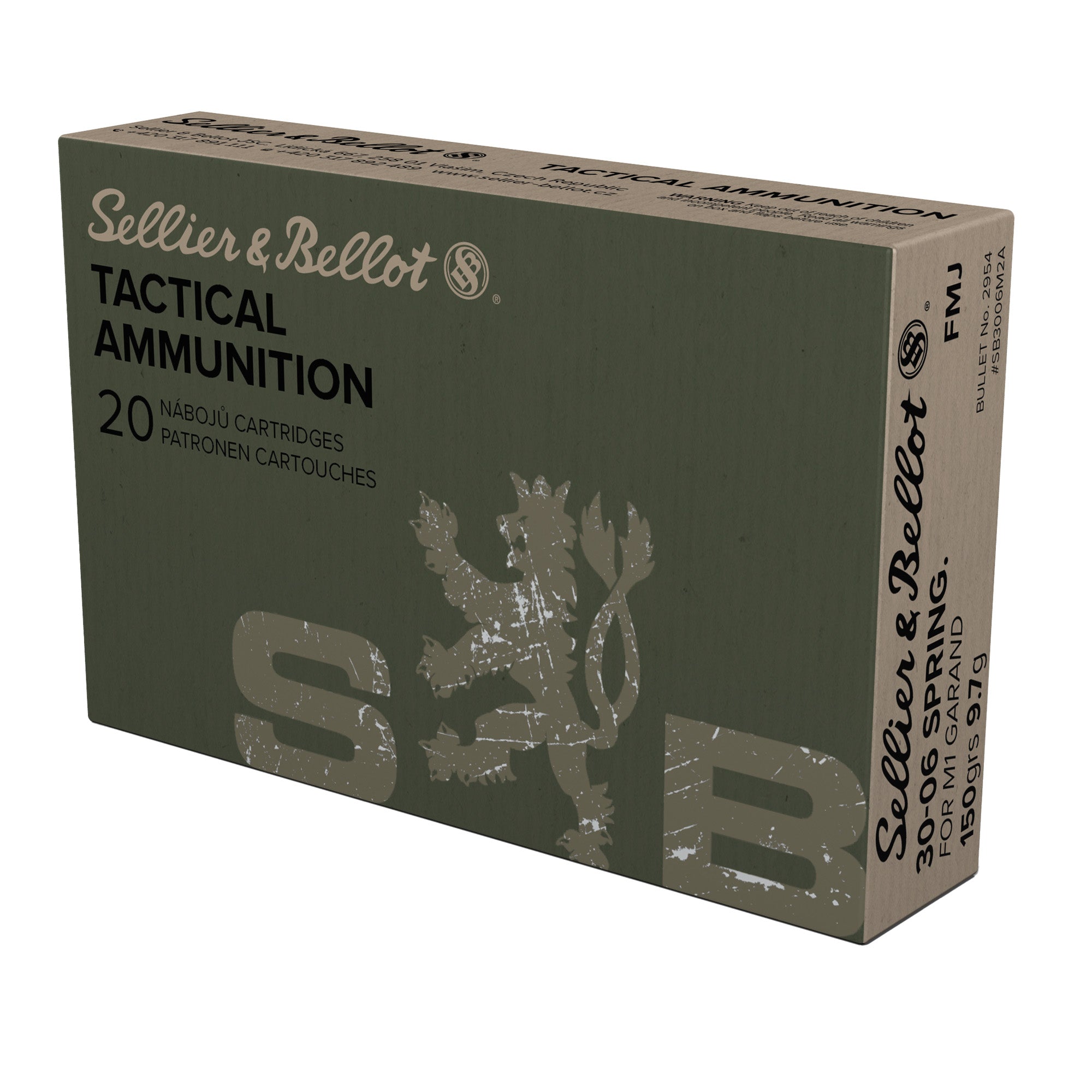 Sellier & Bellot .30-06 Springfield M1 Garand Ammunition 150 Grain FMJ