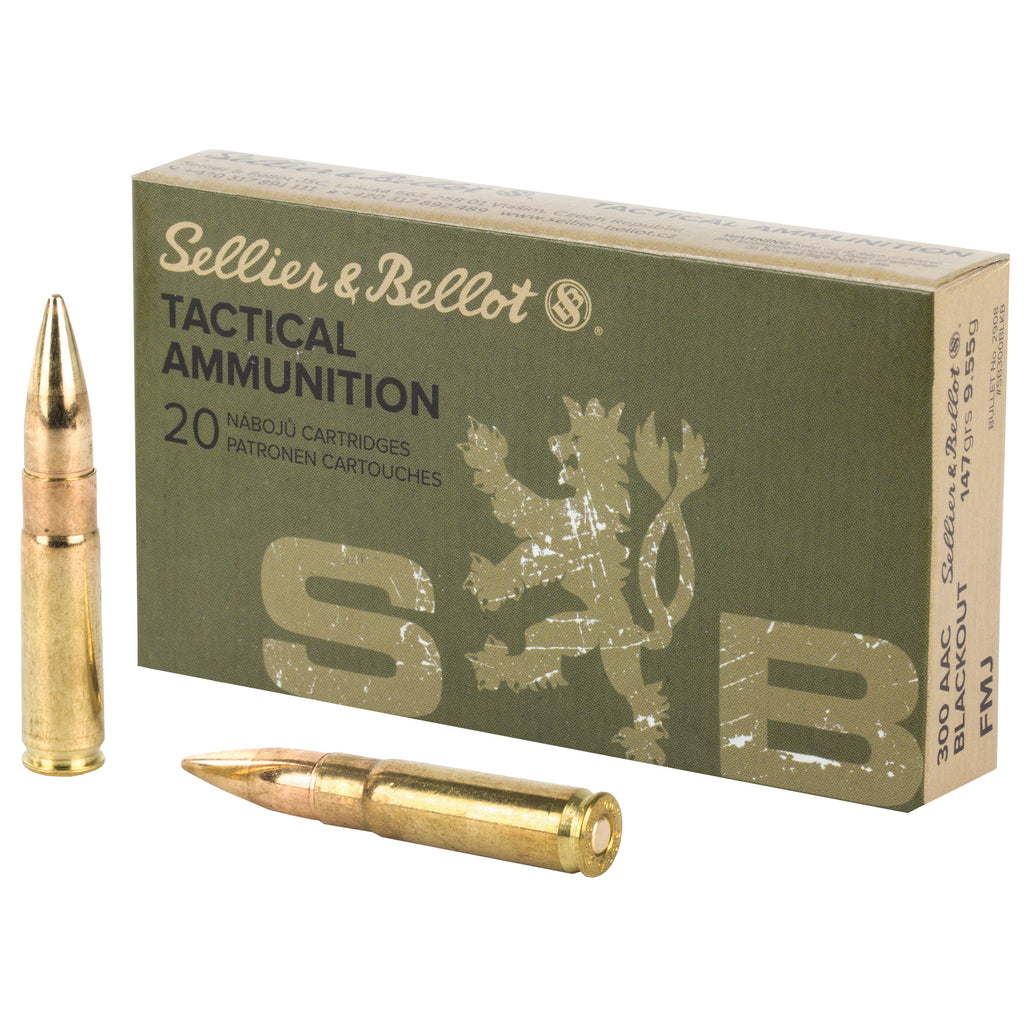 Sellier & Bellot 300 Blackout 147-Grain Full Metal Jacket Rifle Ammunition (Box of 20)